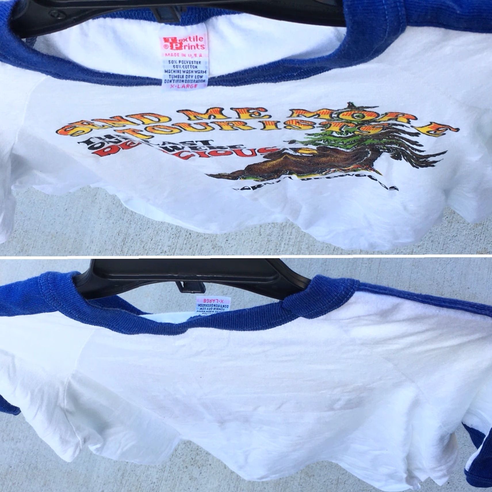 Vintage VINTAGE Textile Prints California Redwoods T Shirt Ringer 80s XL White Mens Graphic Tee Send Me More Tourists Size US XL / EU 56 / 4 - 4 Thumbnail