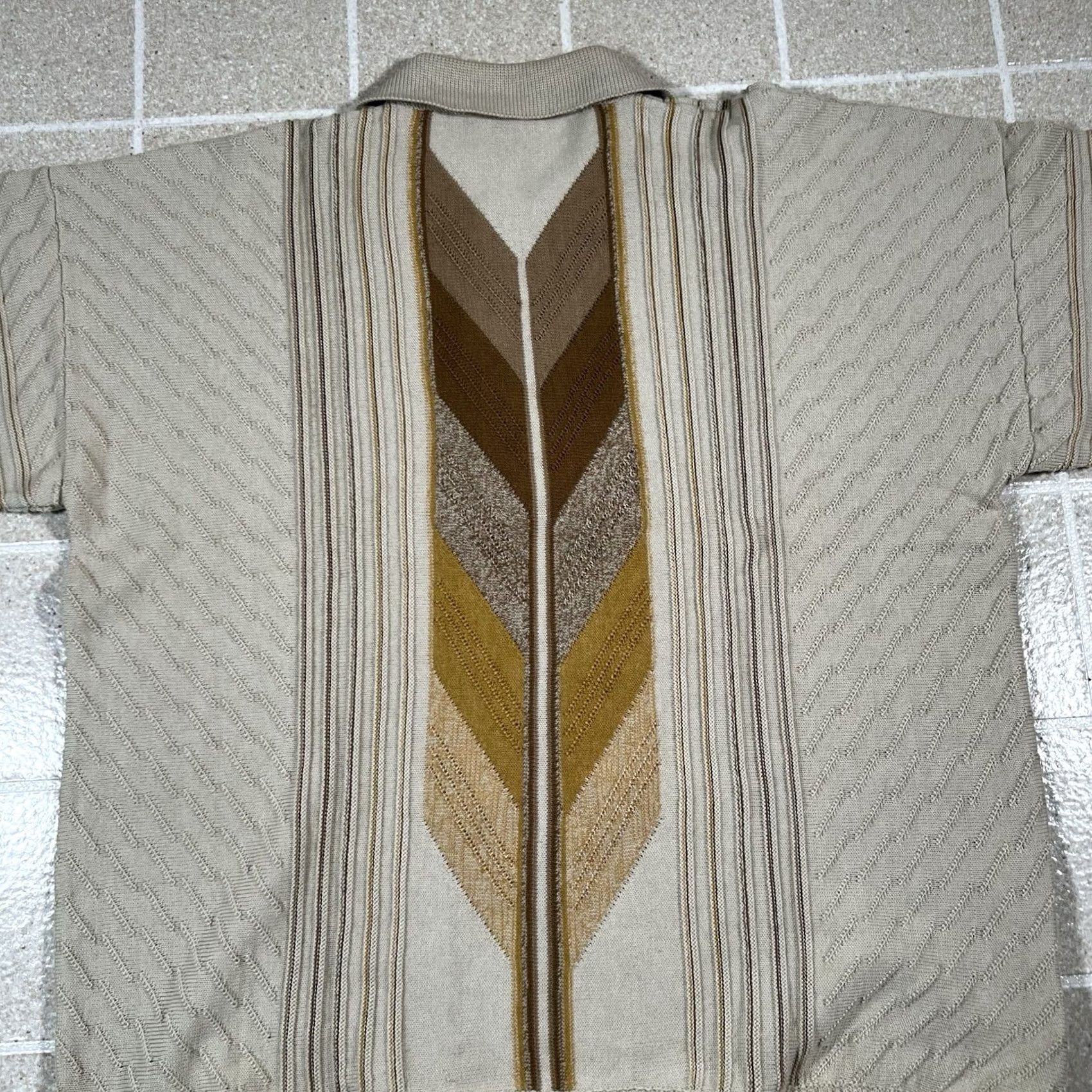 Coogi VINTAGE Bergati Polo Shirt Short Sleeve 90s XL Beige Knit Mens Size US XL / EU 56 / 4 - 5 Thumbnail