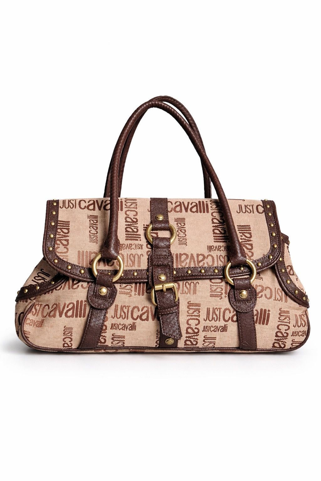Just Cavalli Just Cavalli Monogram Canvas Leather Bag Shoulder Bag Size ONE SIZE - 1 Thumbnail
