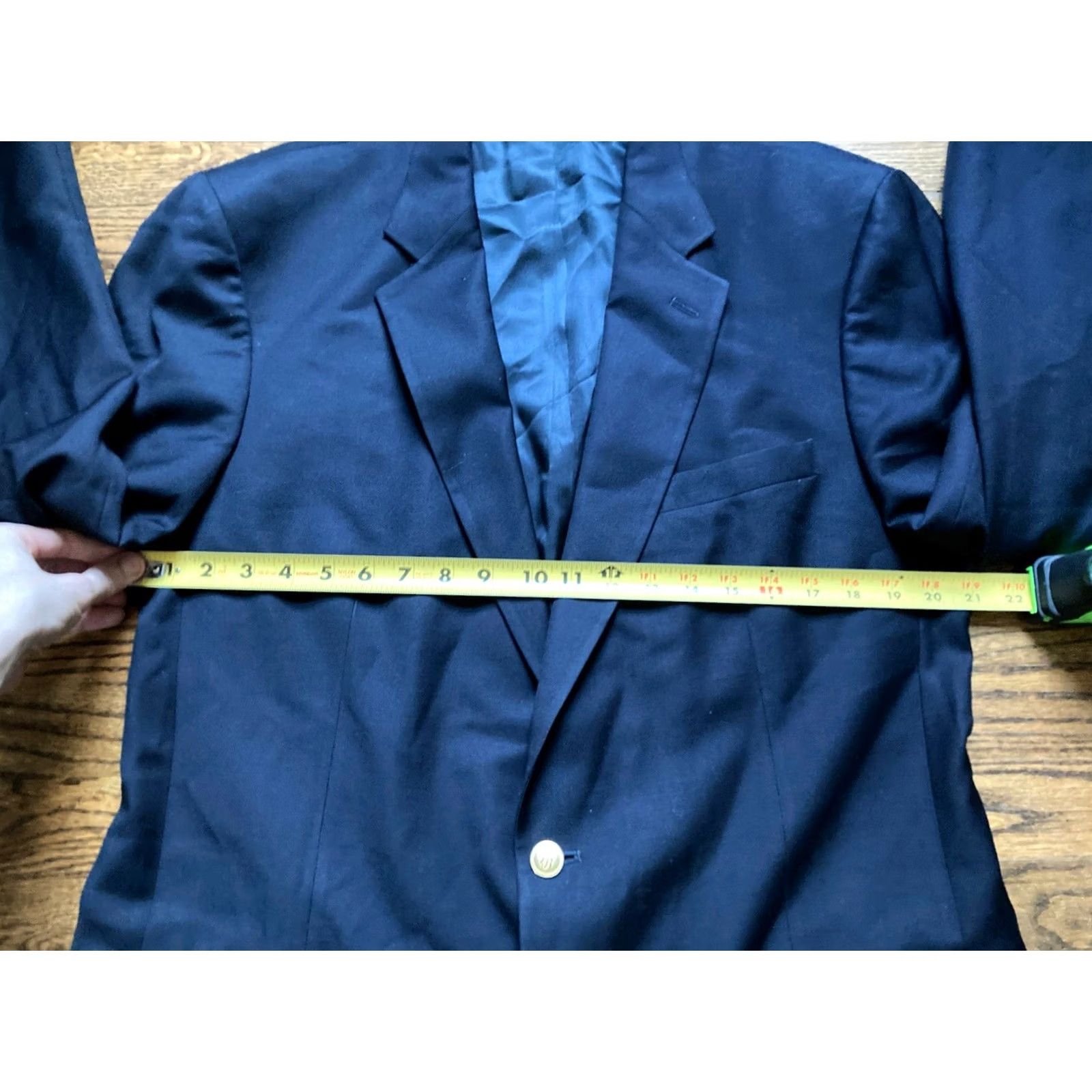Brooks Brothers VINTAGE Brooks Brothers Brooksease Mens Blazer 44 Extra Long Black Gold Button Wool Blazer Men Size 44R - 5 Thumbnail