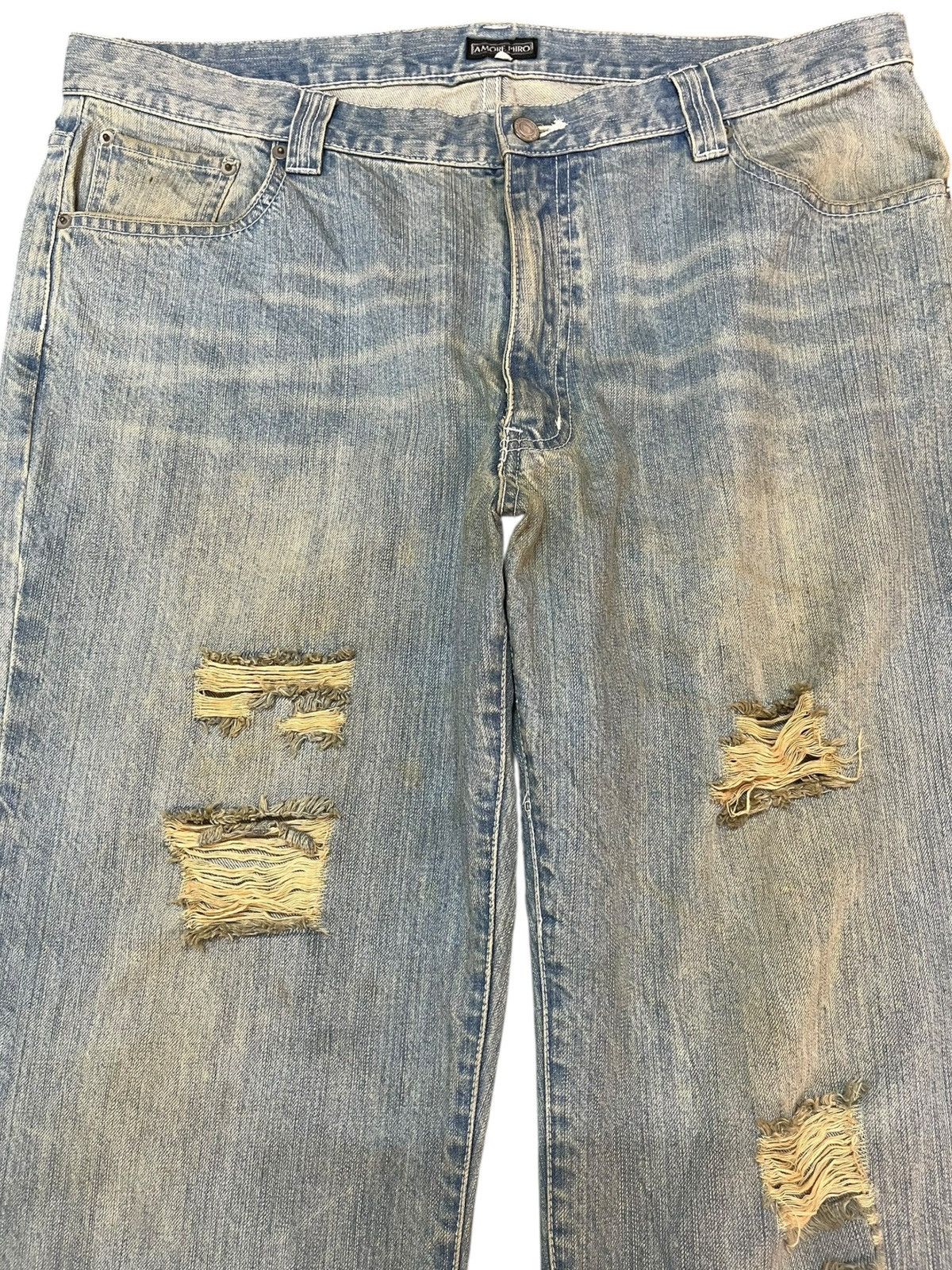 20471120 × Beauty Beast Vintage Amore Puro Baggy Grunge Distressed Denim Size US 38 / EU 54 - 2 Thumbnail