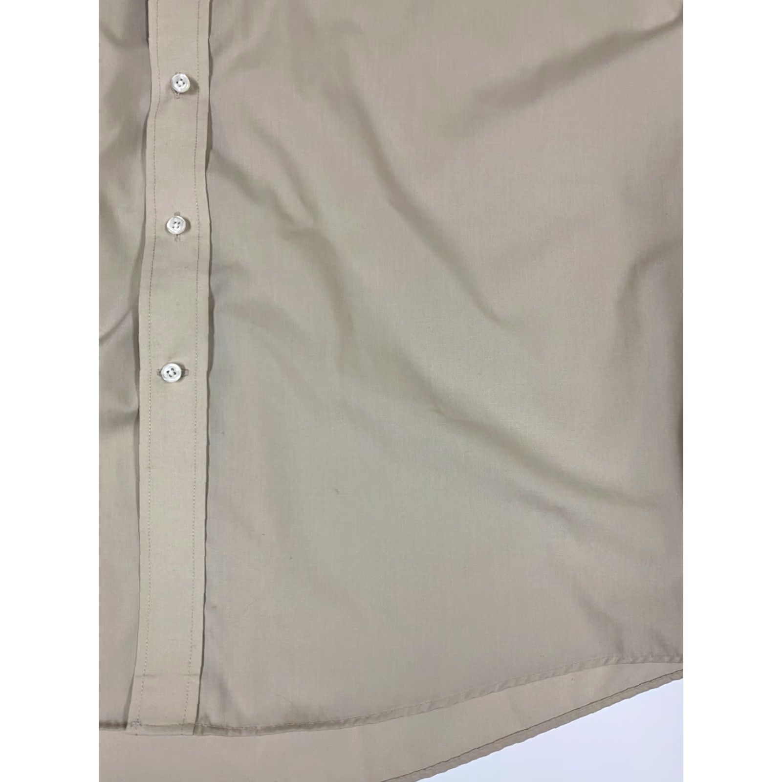 Bill Blass Bill Blass Mens Shirt 18 Beige Button-Down Short Sleeve Knit Cotton Regular with Logo Size US XXL / EU 58 / 5 - 5 Thumbnail