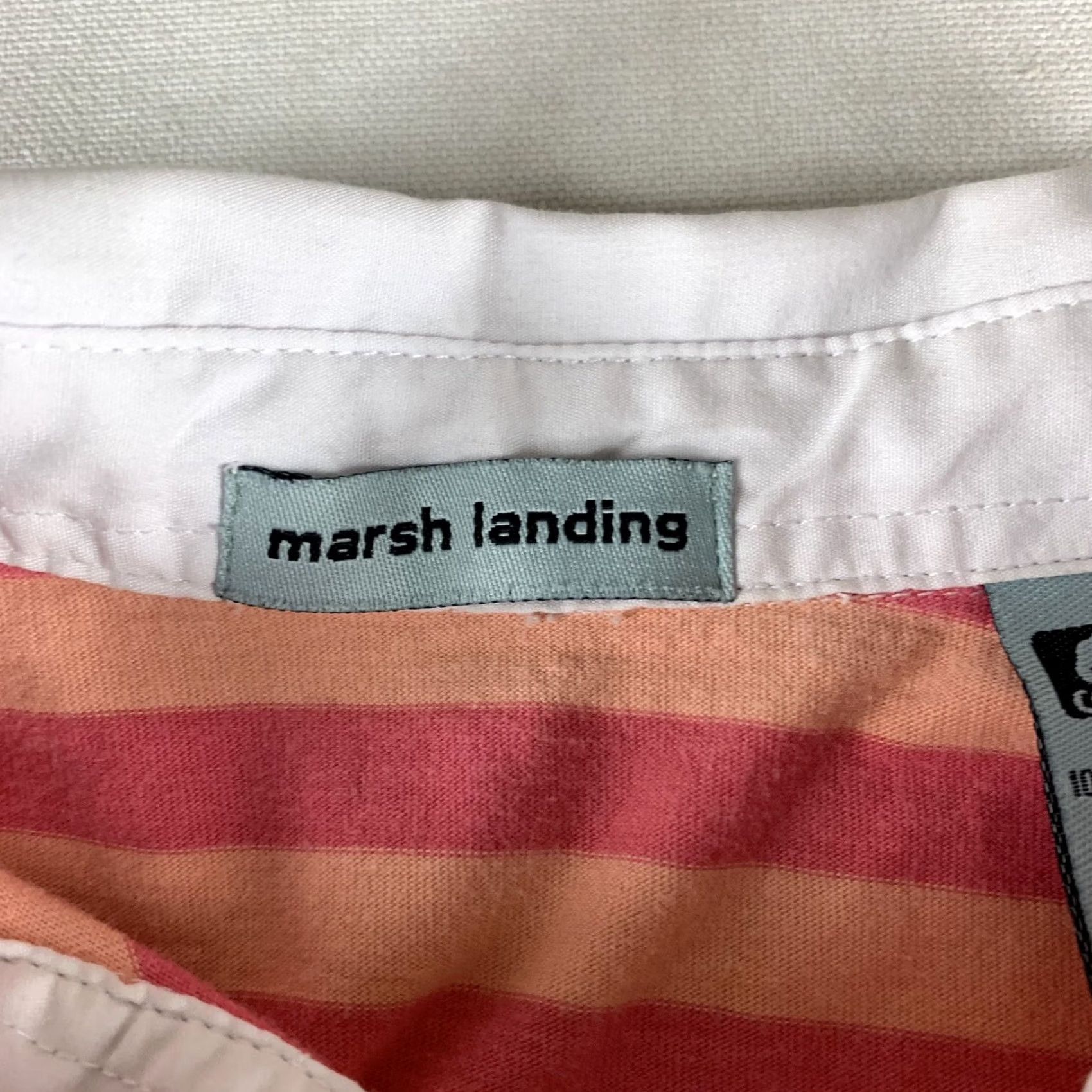 Vintage VINTAGE? MARSH LANDING POLO SHIRT Womens Medium Pink Striped Long Sleeve Size M / US 6-8 / IT 42-44 - 3 Thumbnail