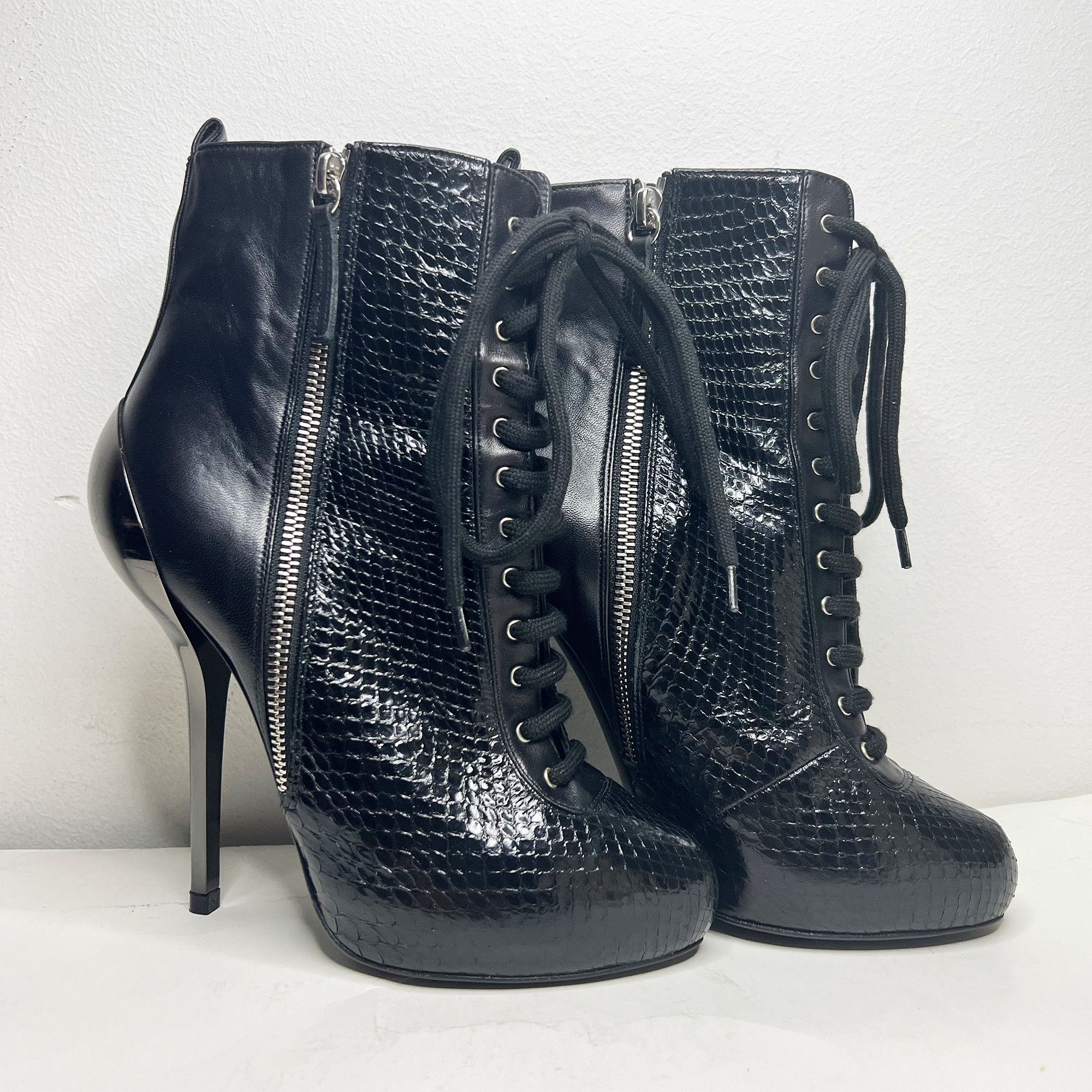 Giuseppe Zanotti PR $ 2200 Lizard Boots High Heel Size US 7 / IT 37 - 4 Thumbnail