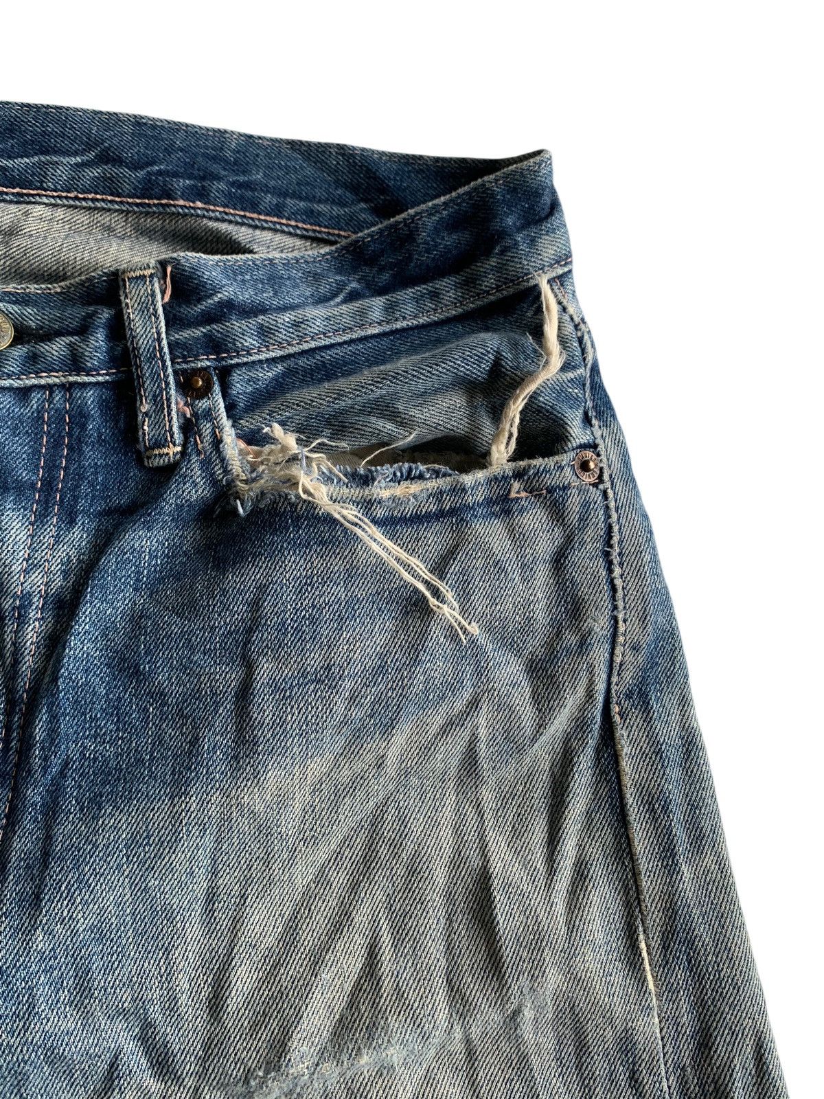 Japanese Brand × Vintage Omnigod Damage Rare Selvedge Distressed Denim☠️ Size US 32 / EU 48 - 12 Thumbnail