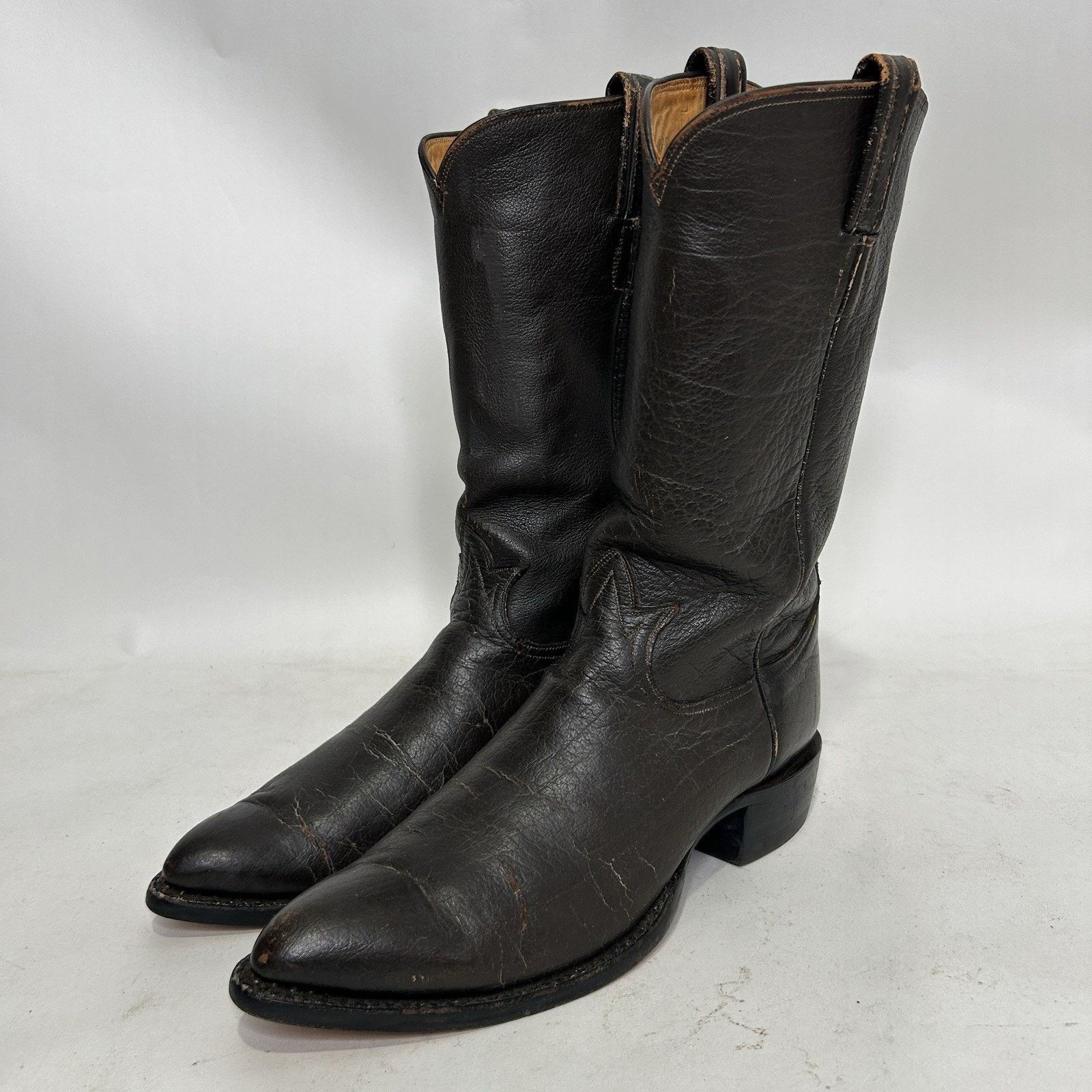 Tony Lama Tony Lama Gold Label Water Buffalo Cowboy Boots “Espresso” Size US 10.5 / EU 43-44 - 3 Thumbnail