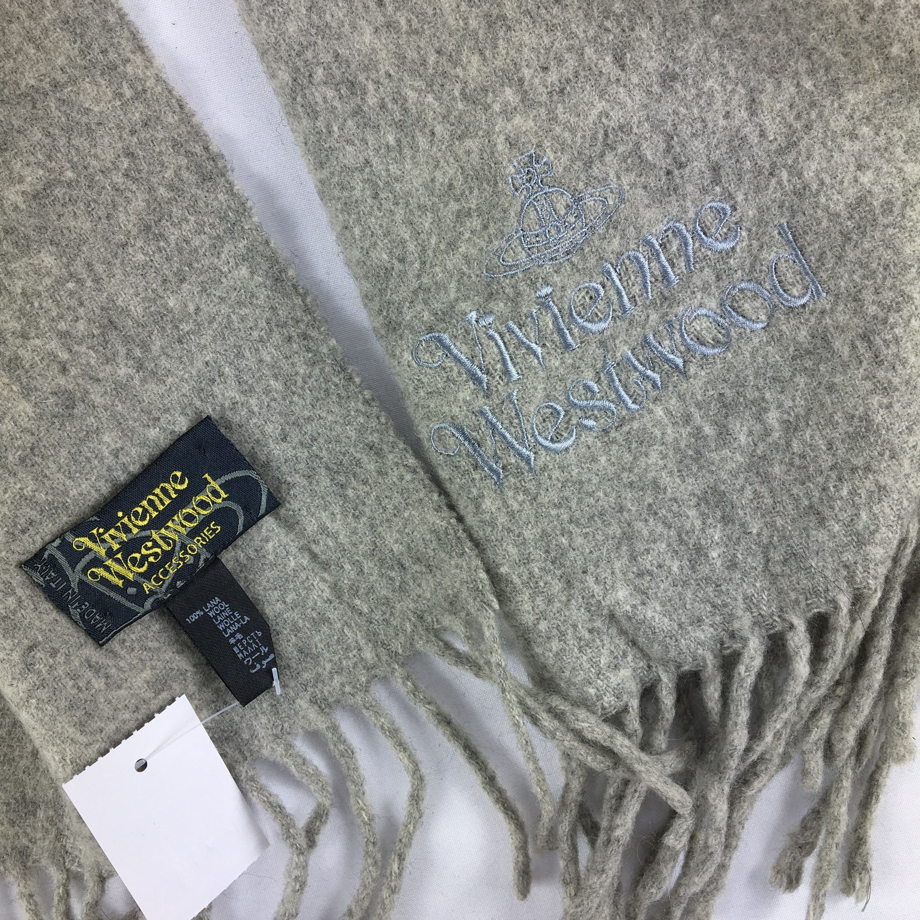 Vintage × Vivienne Westwood Vintage Vivienne Westwood Scarf Muffler Orbs Wool Scarves Size ONE SIZE - 4 Thumbnail