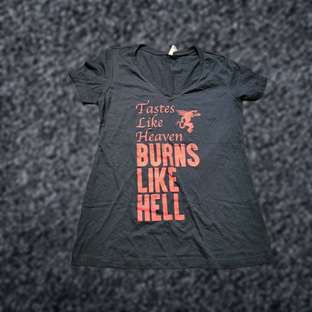 Next Level Fireball Whiskey Graphic Tee Black V-Neck Shirt Womens L Size L / US 10 / IT 46 - 1 Thumbnail
