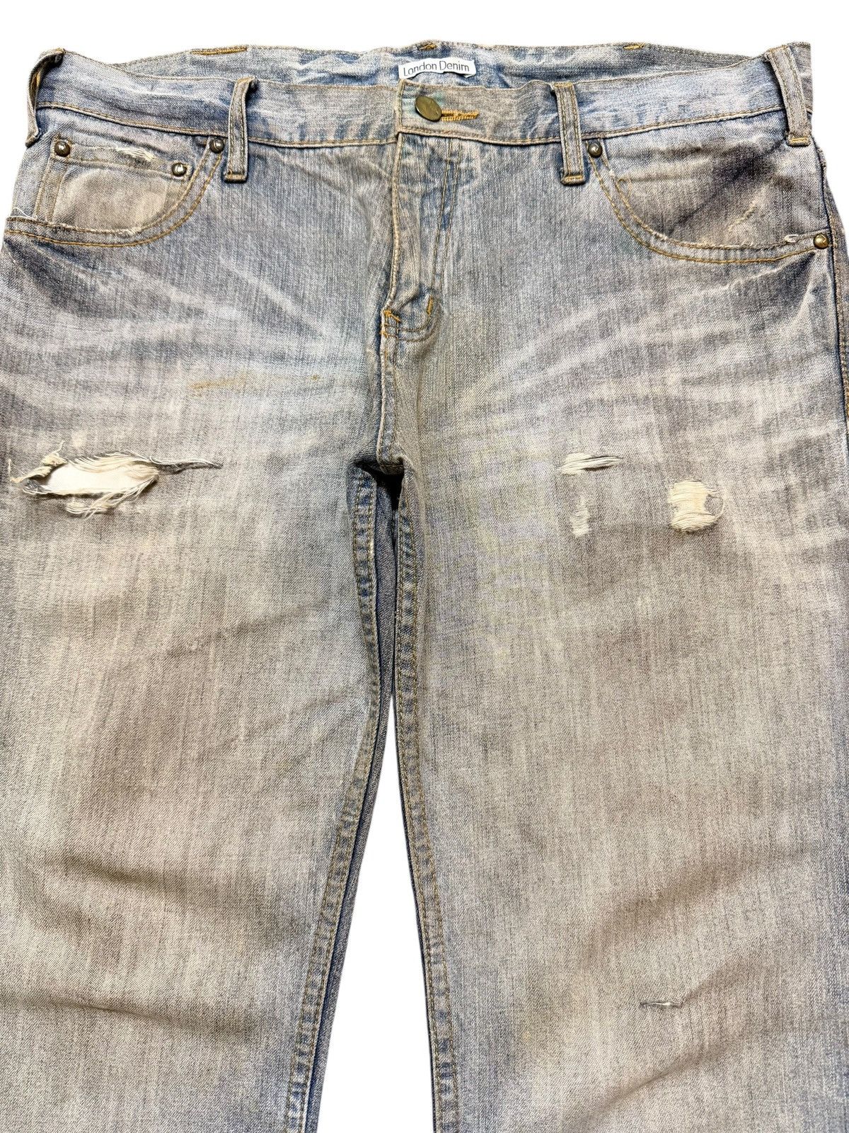 Hysteric Glamour Vintage Japanese Mud Dirty Wash Distress Wide Leg Baggy Size US 34 / EU 50 - 3 Thumbnail