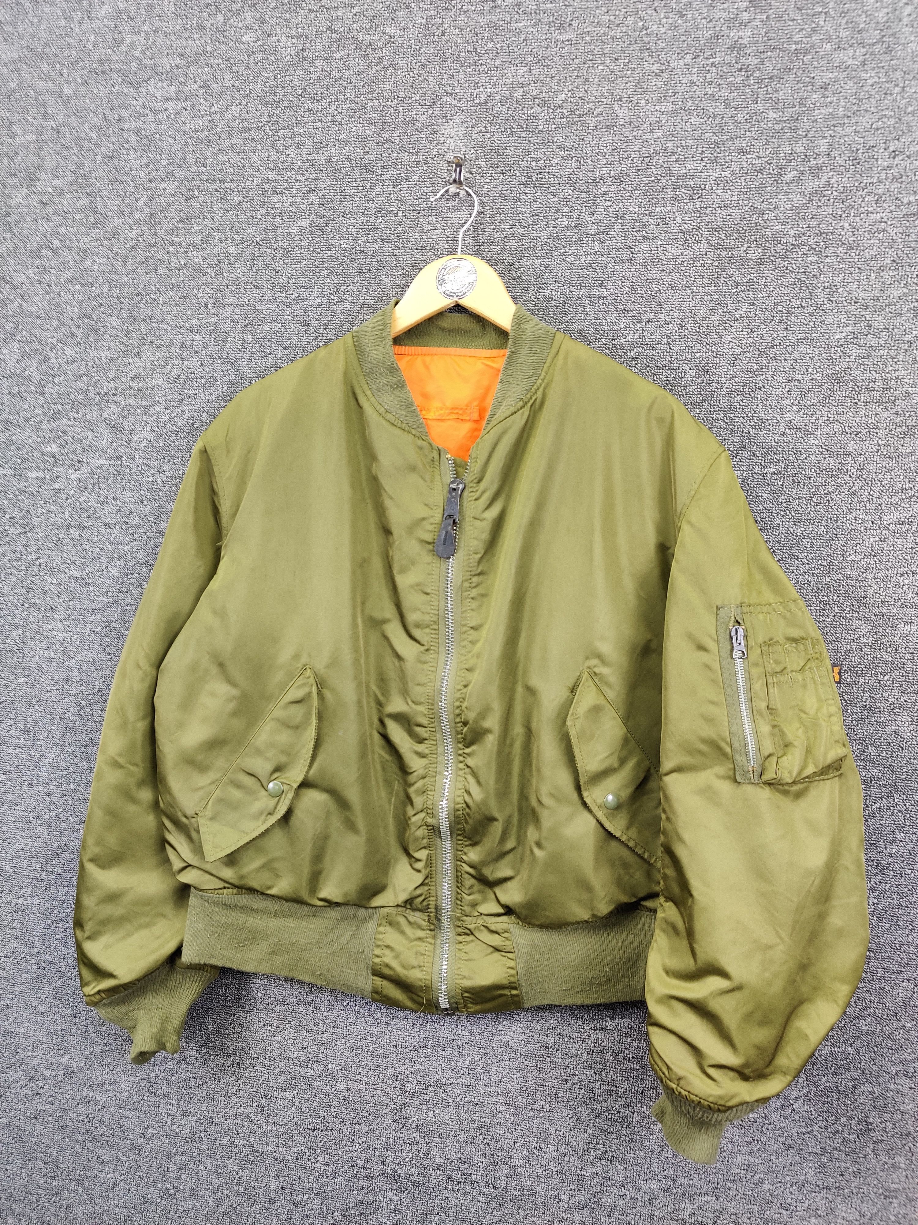 Alpha Industries Vintage 90s Alpha Industries Ma-1 Flight Bomber Jacket Size US L / EU 52-54 / 3 - 2 Thumbnail