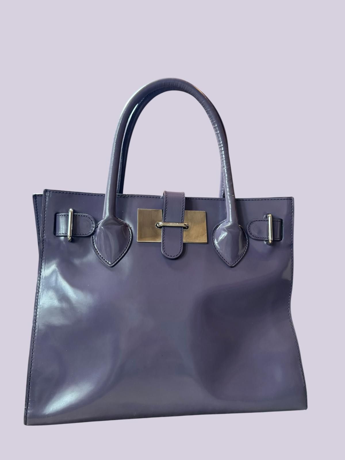 Furla Furla Purple Leather Structured Tote Satchel Bag Size ONE SIZE - 2 Thumbnail