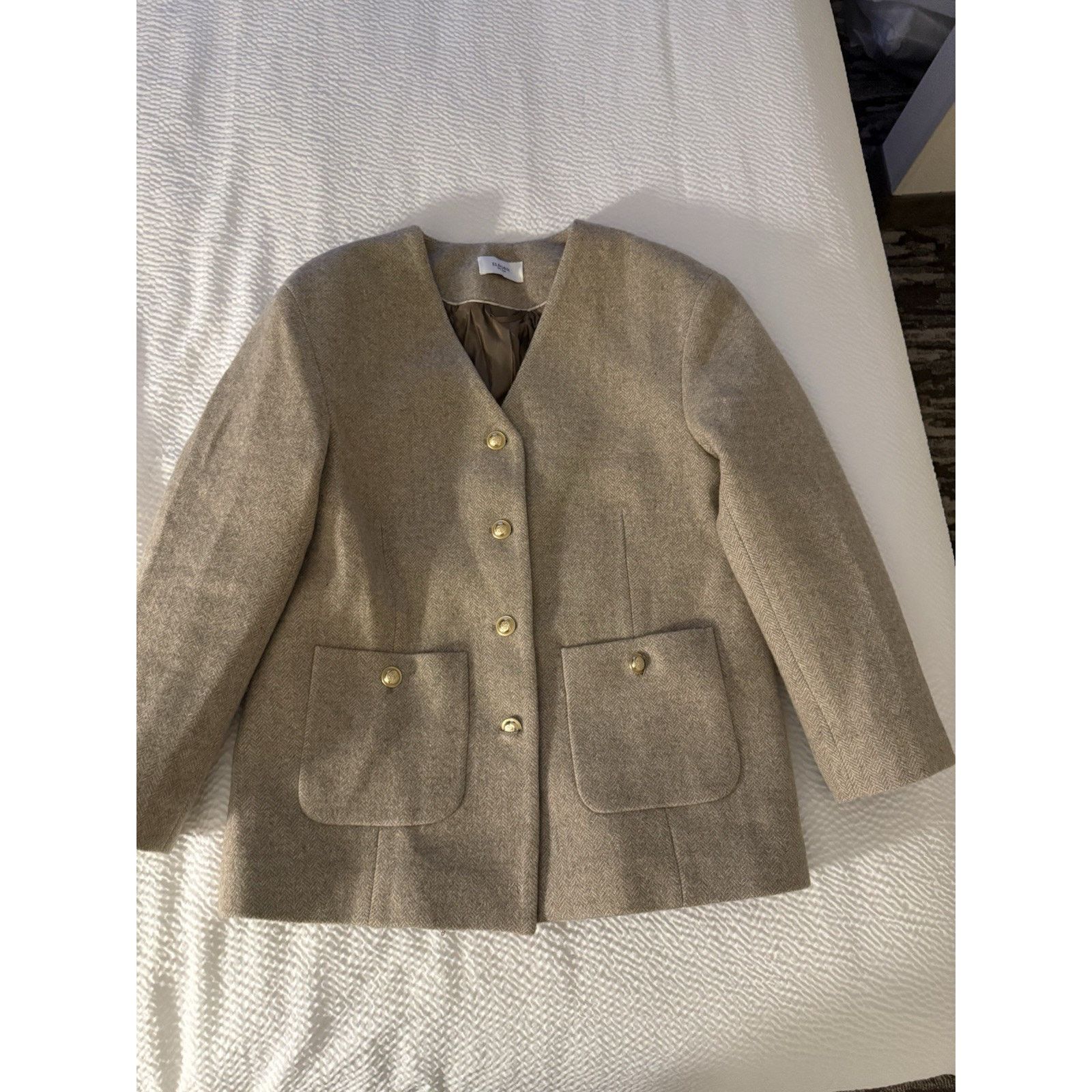 Other Elborn Wool Alpaca Mohair Tan Beige Coat Gold Buttons M Size M / US 6-8 / IT 42-44 - 1 Thumbnail