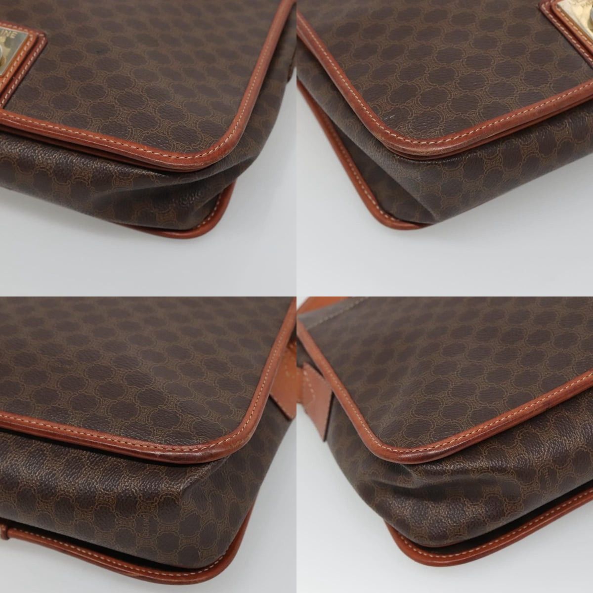 Celine CELINE Macadam Canvas Shoulder Bag Pvc Leather Brown Size ONE SIZE - 10 Thumbnail