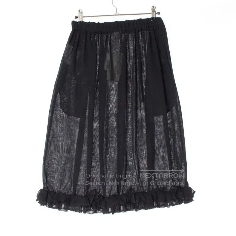 Comme des Garcons Comme Des Garcons size XS Black sheer pleated ruffled hem Size 23" - 2 Thumbnail