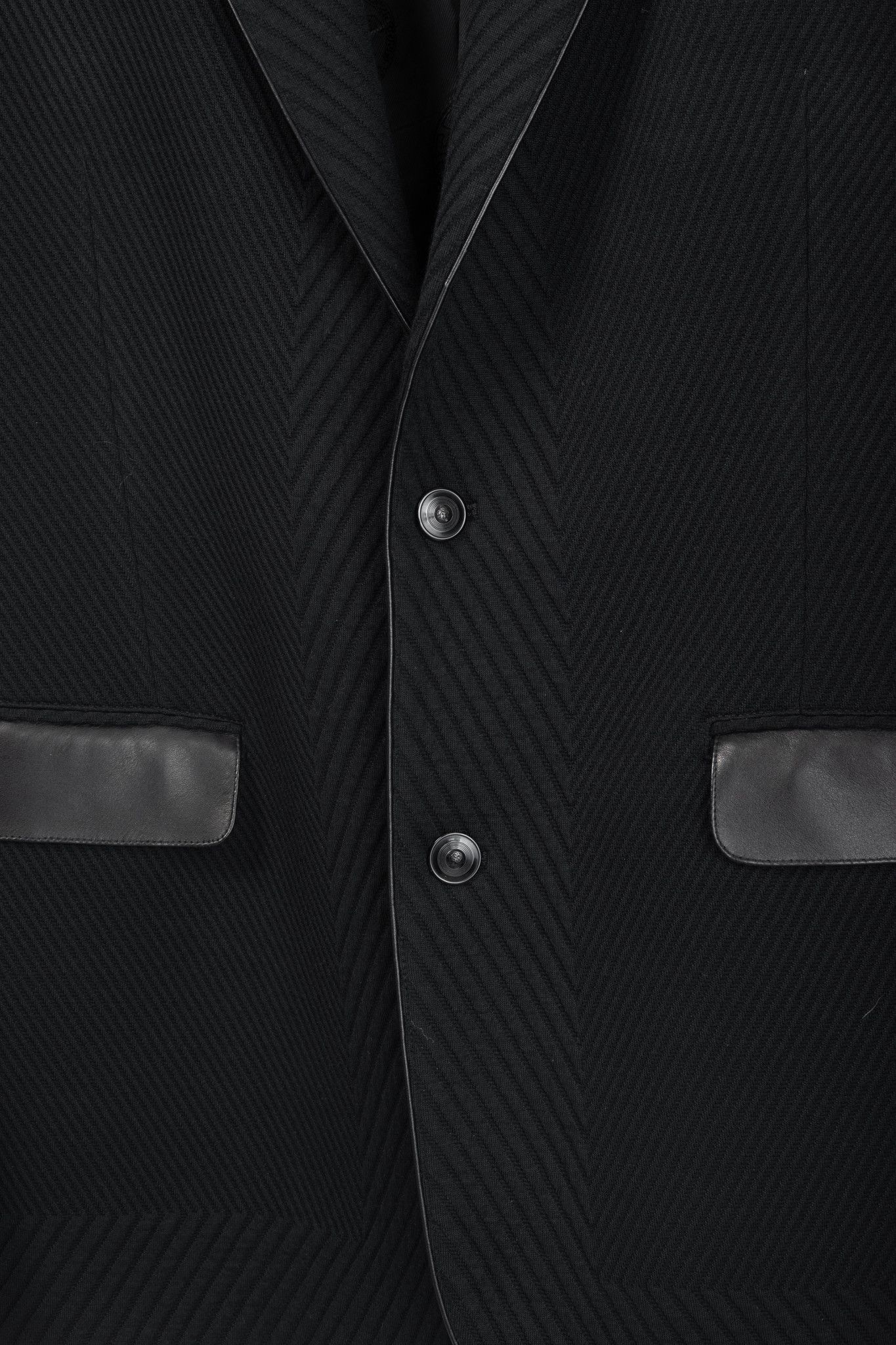 Versace Versace Black Textured Cotton Chevron Blazer Size 46R - 7 Thumbnail