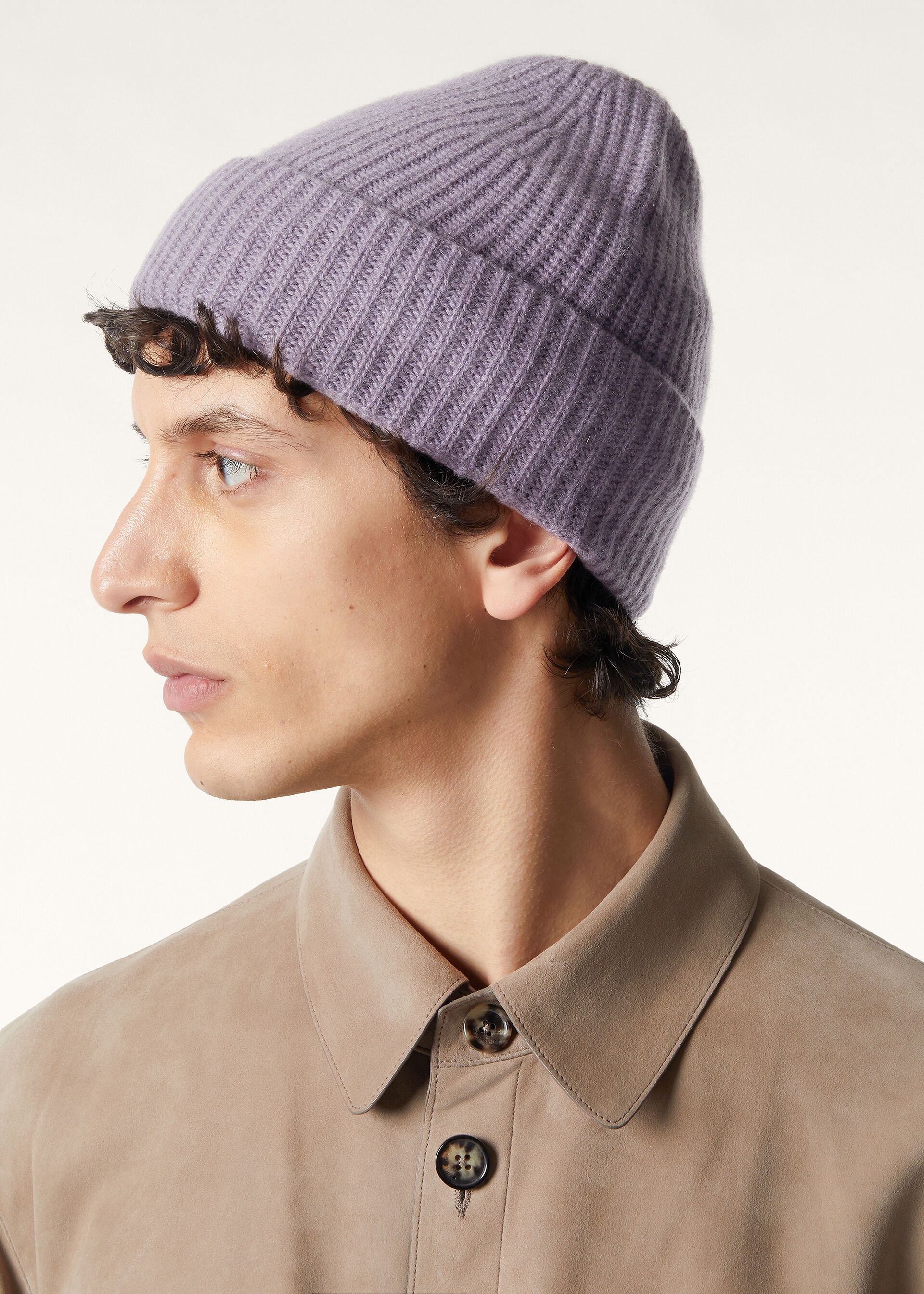 Loro Piana os11x0426 FXM0042 Size: OS / Sergio Beanie Hat / Cap Purple Size ONE SIZE - 4 Thumbnail
