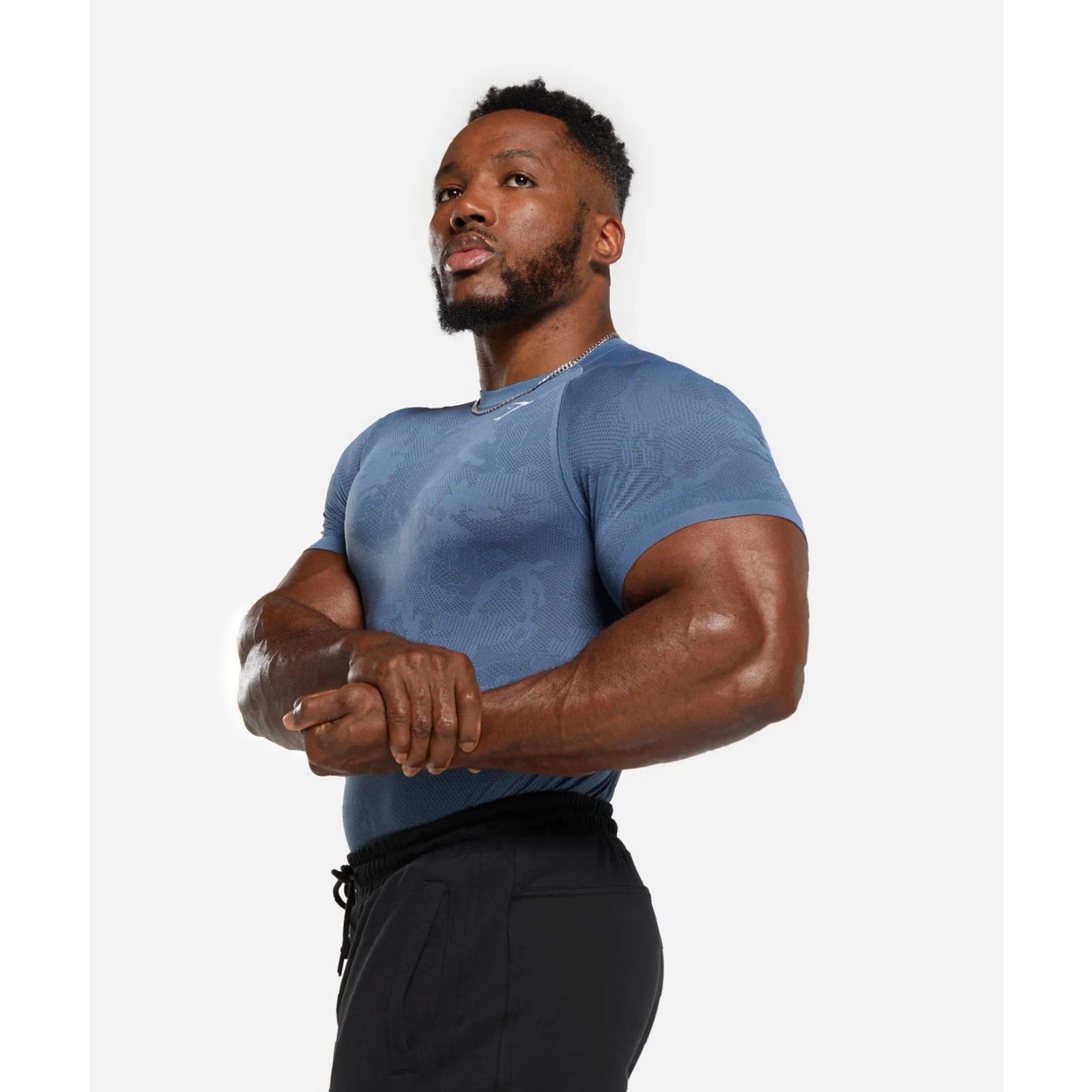 Gymshark Gymshark T-Shirt Geo Seamless Training Onyx Y2K M Mens Regular Blue/Black Size US M / EU 48-50 / 2 - 6 Thumbnail
