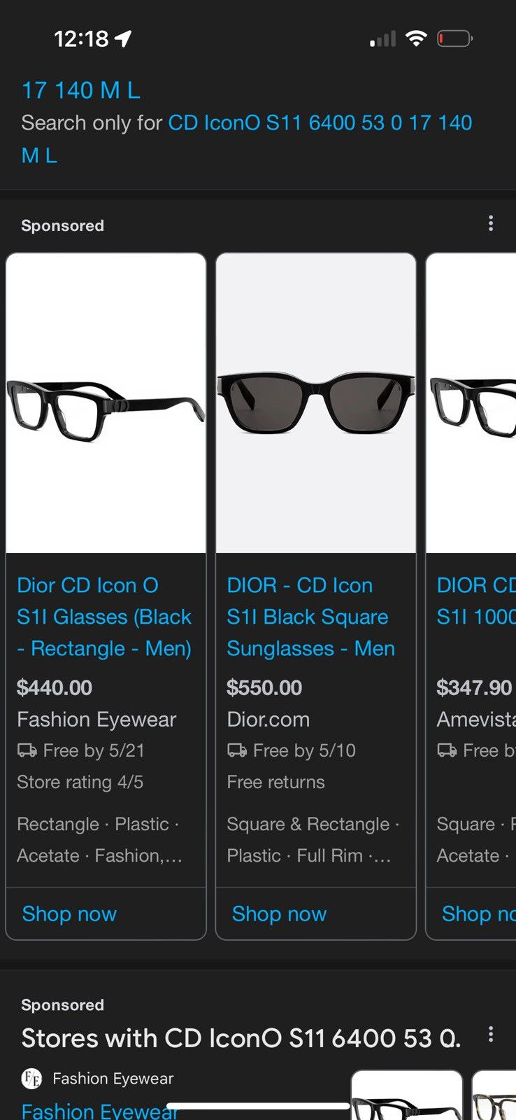 Christian Dior Monsieur Dior CD Icon os1 glasses Size ONE SIZE - 7 Thumbnail