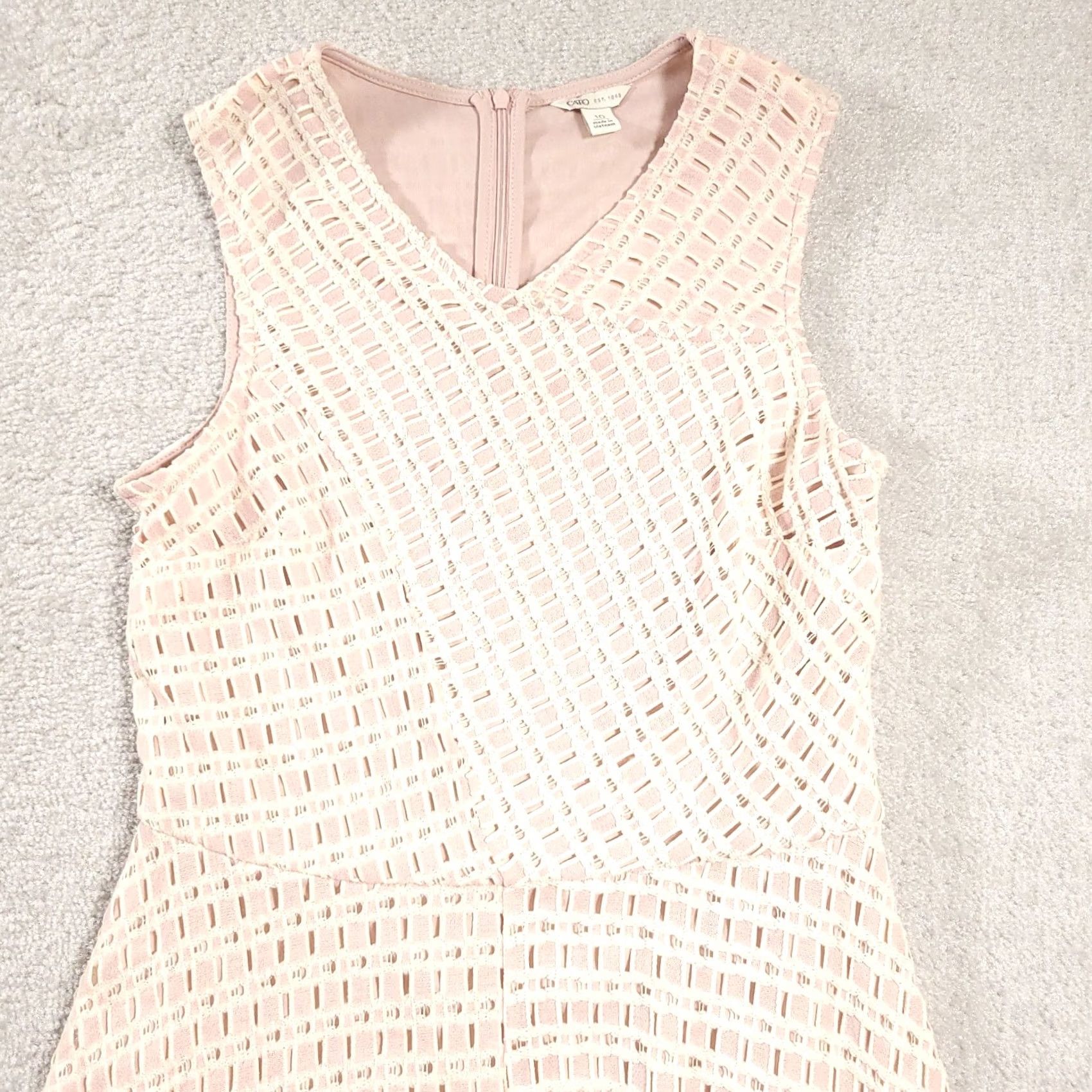 Vintage VINTAGE? No — Cato Dress Women's 10 Blush Pink Lined Shift Sleeveless Zip Size L / US 10 / IT 46 - 3 Thumbnail