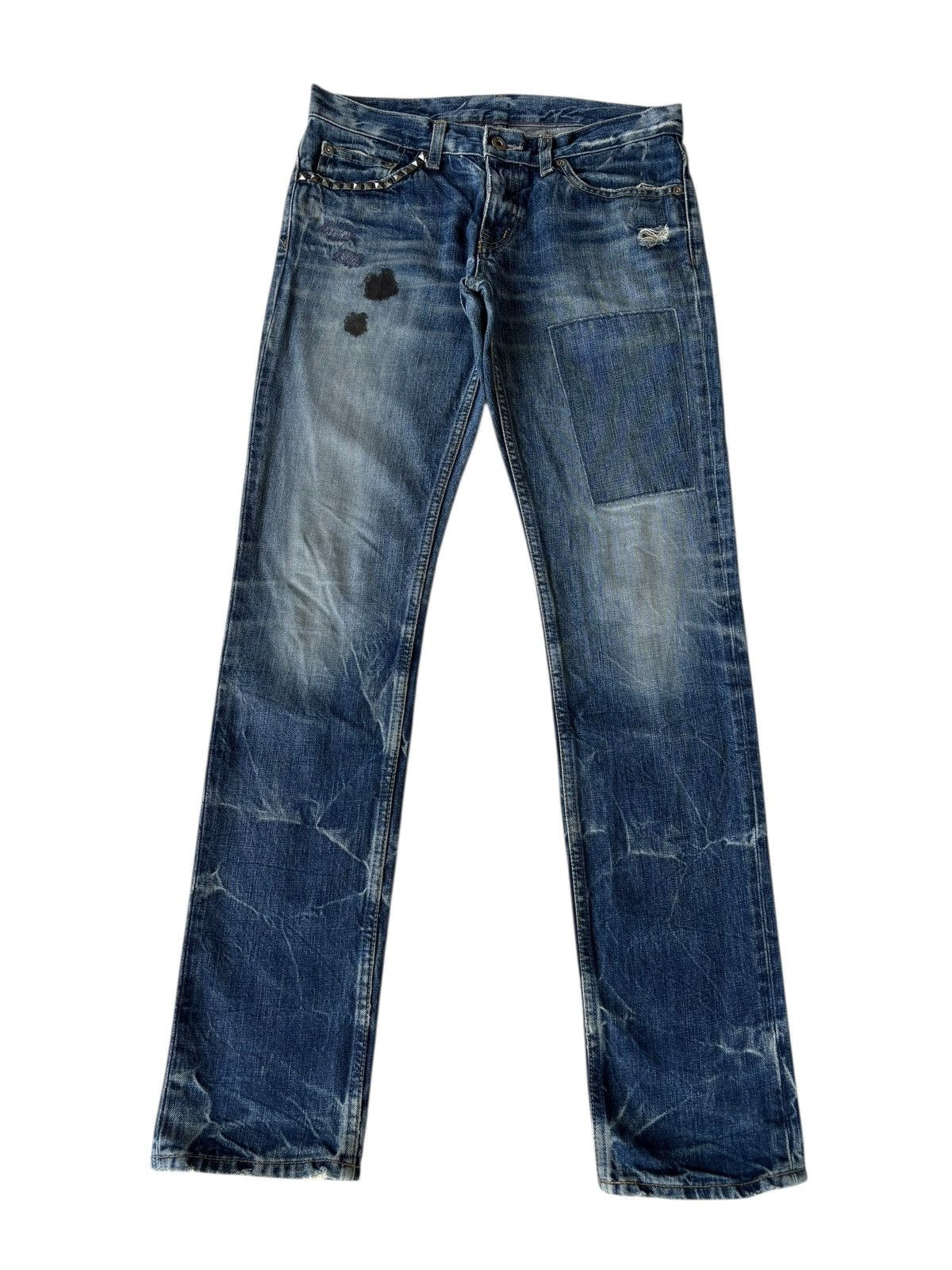 Hysteric Glamour × Undercover GRAIL🔥ARCHIVE HYSTERICS PUNK STUDDED DISTRESSED DENIM JEANS Size US 31 - 8 Thumbnail