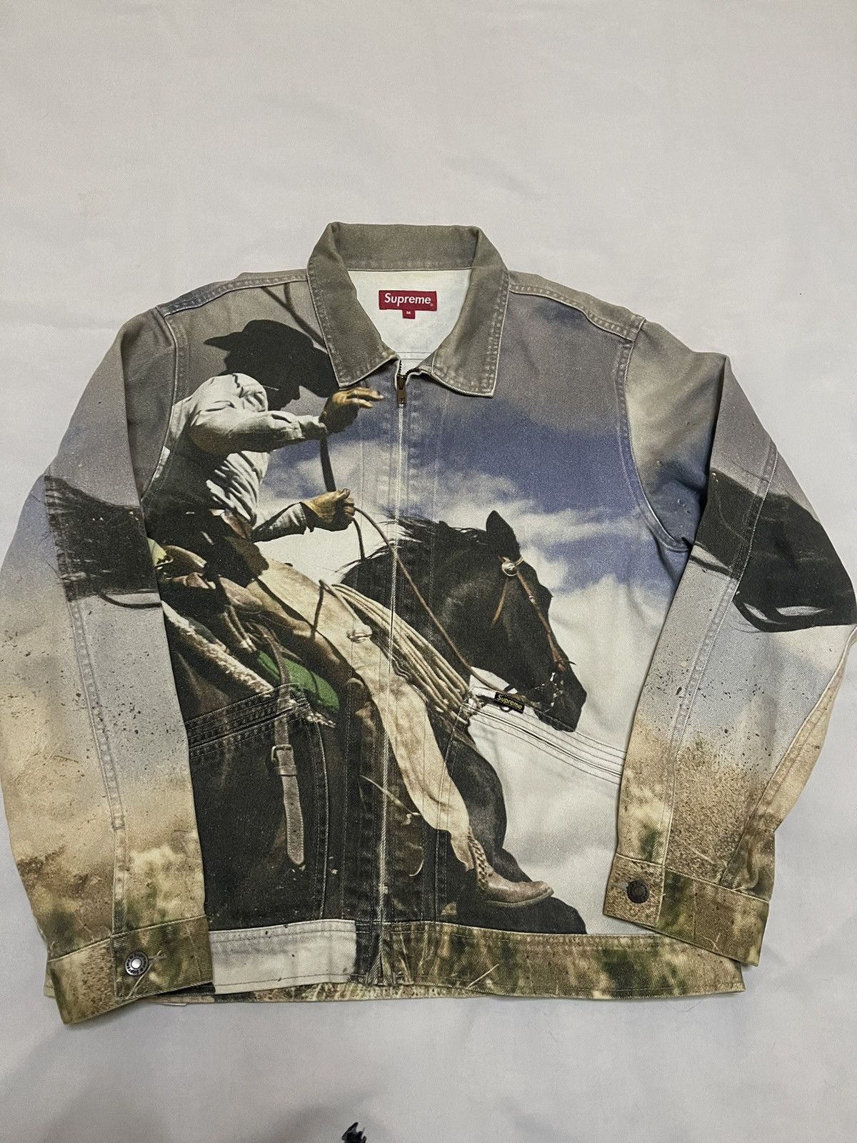 image of Supreme Cowboy Denim Trucker Work Jacket, Men's (Size Medium)