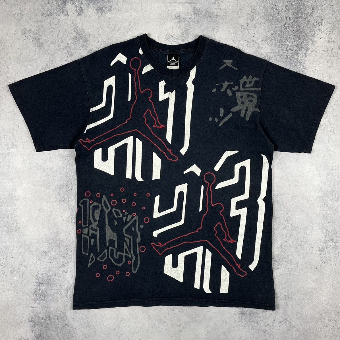 Jordan Brand Vintage Jordan All Over Print reflective rare tee 90’s Size US L / EU 52-54 / 3 - 3 Thumbnail