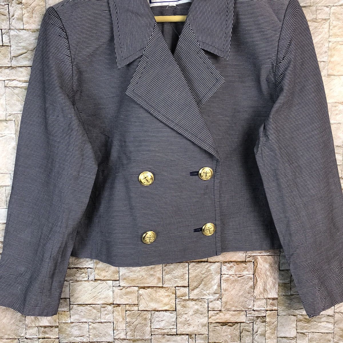 Yves Saint Laurent DL Yvesaint Laurent Blue Stripe Blazer #A502 Size M / US 6-8 / IT 42-44 - 3 Thumbnail