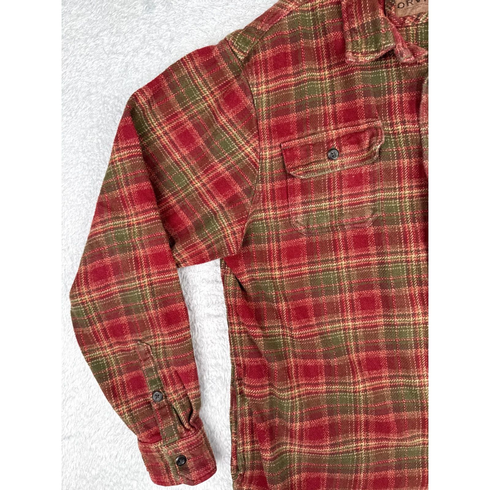 Orvis Orvis Shirt Men XL Plaid Flannel Button-Up Cotton Casual Workwear Red Green Beige Outdoors Mens Size US XL / EU 56 / 4 - 3 Thumbnail