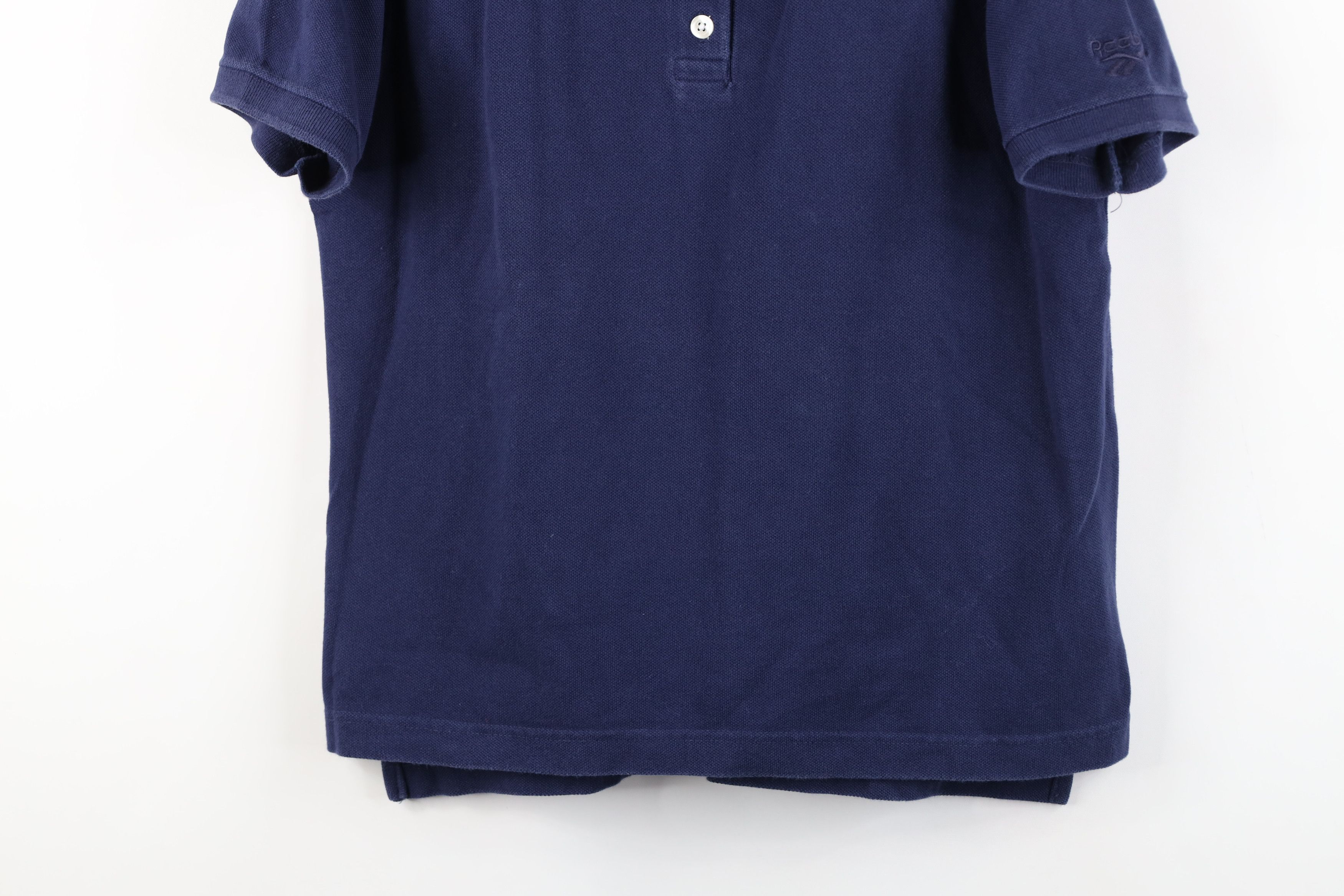 Reebok Vintage 90s Reebok Spell Out Collared Golf Polo Shirt Blue Size M / US 6-8 / IT 42-44 - 3 Thumbnail