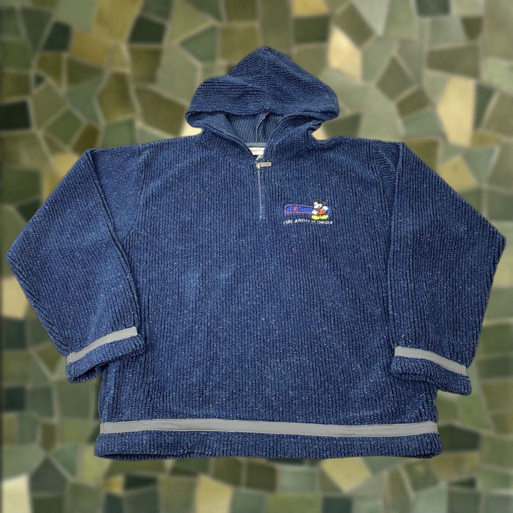 Disney Mickey Mouse Hoodie Mens Large 1/4 Zip Oversized Orlando Embroidered Disney Size US L / EU 52-54 / 3 - 1 Thumbnail
