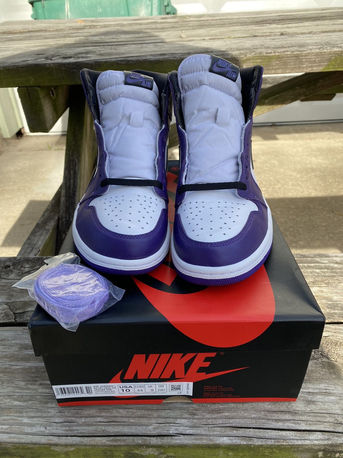 image of Jordan Brand 1 Court Purple Shoes, Men's (Size 10)