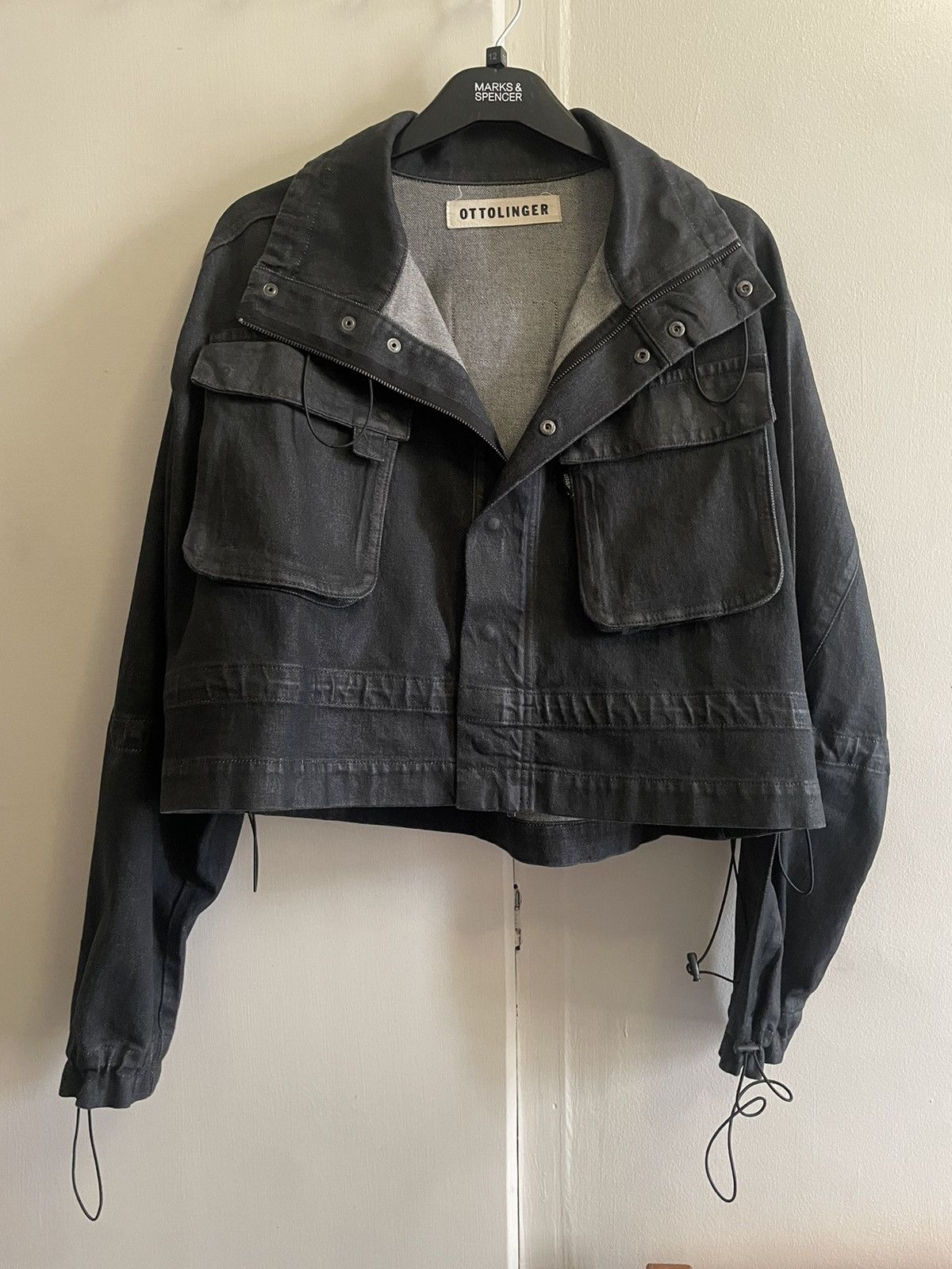 Ottolinger Ottolinger Cropped Waxed Denim Jacket Size US XS / EU 42 / 0 - 1 Thumbnail