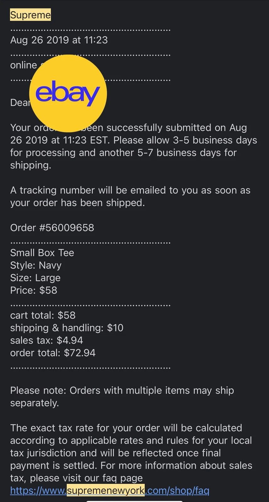 Supreme SUPREME SMALL BOX TEE- WASHED NAVY/ SIZE Large L SS19 Size US L / EU 52-54 / 3 - 2 Thumbnail