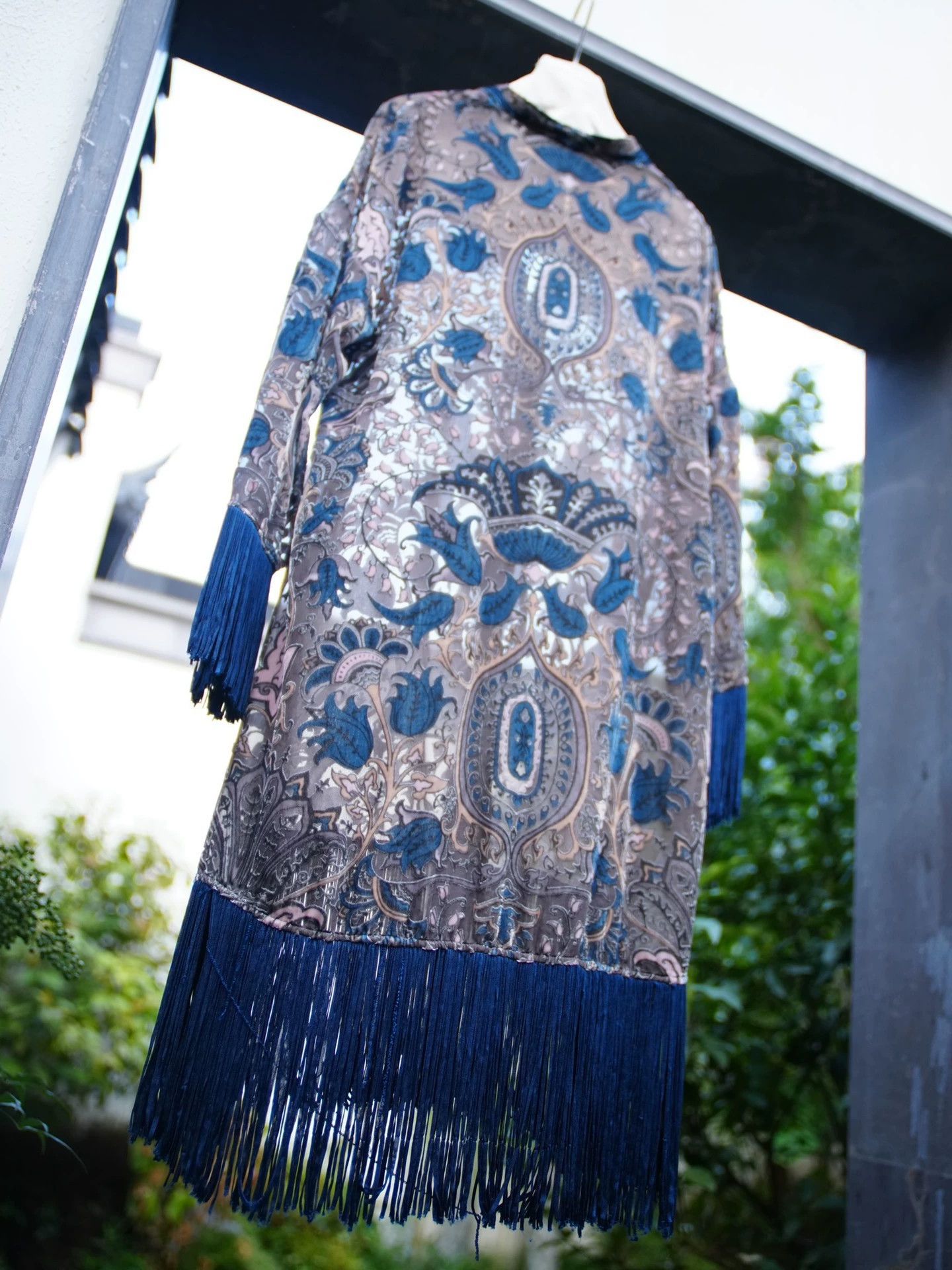 Vintage US Vintage Burnout Velvet Tassel Duster Size ONE SIZE - 8 Thumbnail