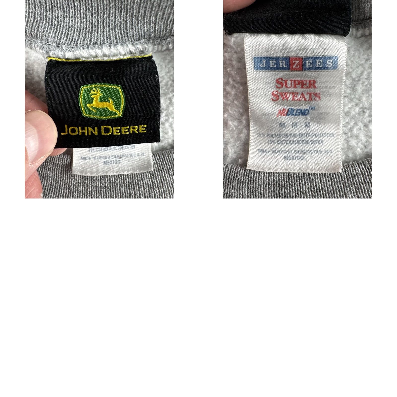 Jerzees VINTAGE John Deere Logo Sweatshirt Heather Gray Y2K Jerzees Size M Mens Size US M / EU 48-50 / 2 - 8 Thumbnail