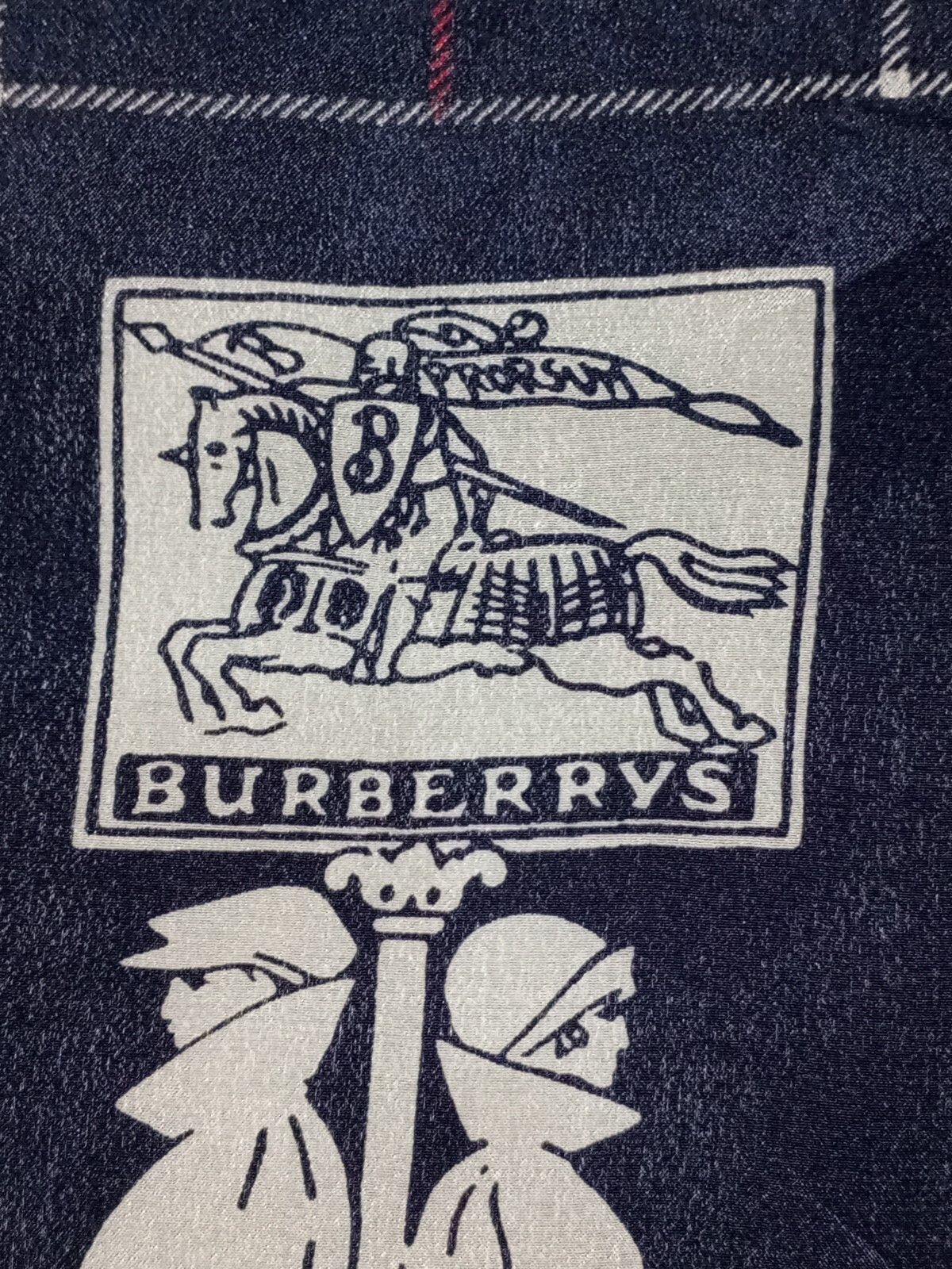 Burberry BURBERRY BB LONDON Novacheck Plaid Vintage Blue Silk Scarf Size ONE SIZE - 5 Thumbnail