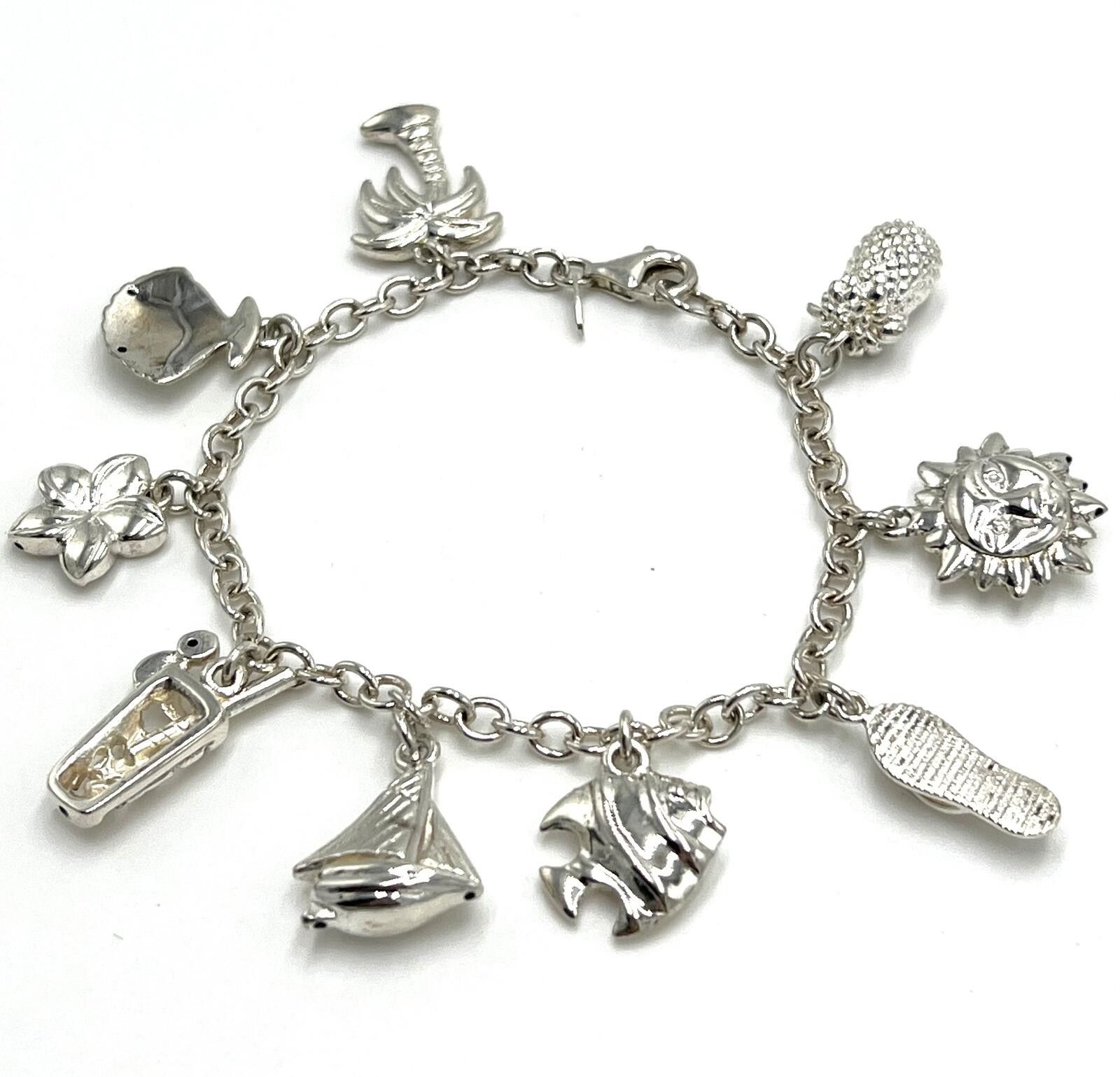 Other Jaqmel C. Mauritius Sterling Silver Tropical Charm Bracelet Size ONE SIZE - 7 Thumbnail