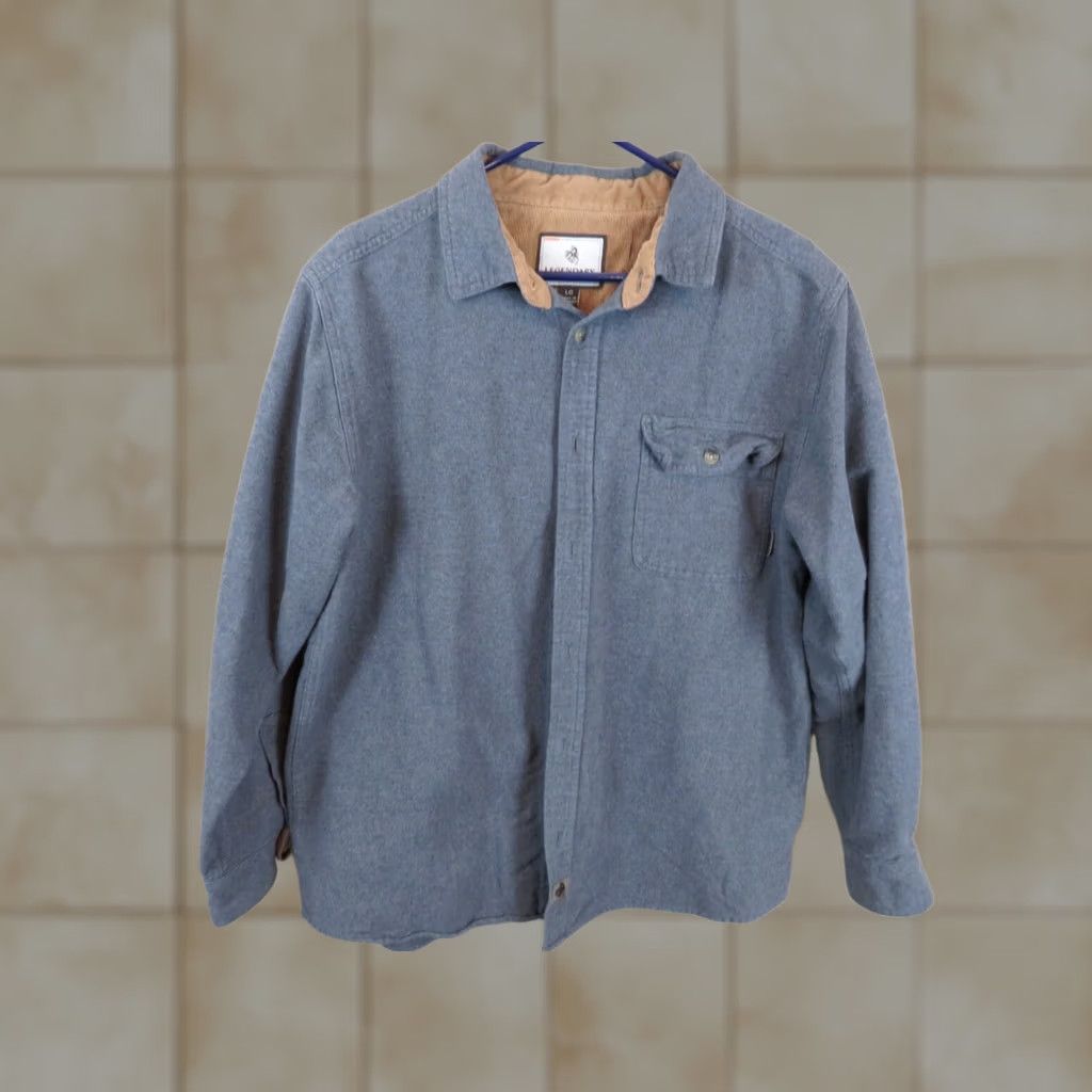 Vintage VINTAGE Legendary Whitetails Button Down Chamois Gray Shirt size L Size US L / EU 52-54 / 3 - 1 Thumbnail