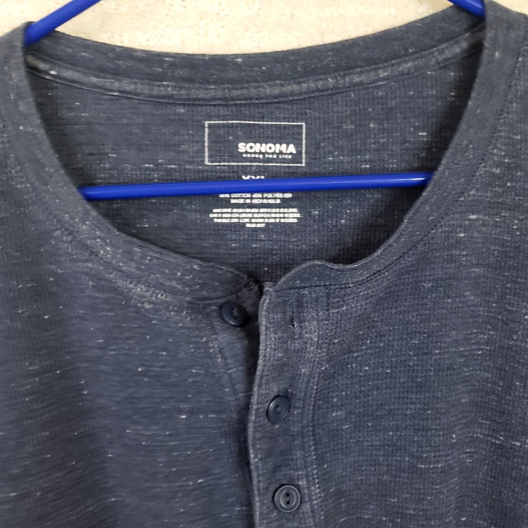 Vintage Sonoma Henley Shirt Mens XXL Blue Long Sleeve Cotton Blend Knit Pullover T-Shirt Size US XXL / EU 58 / 5 - 4 Thumbnail