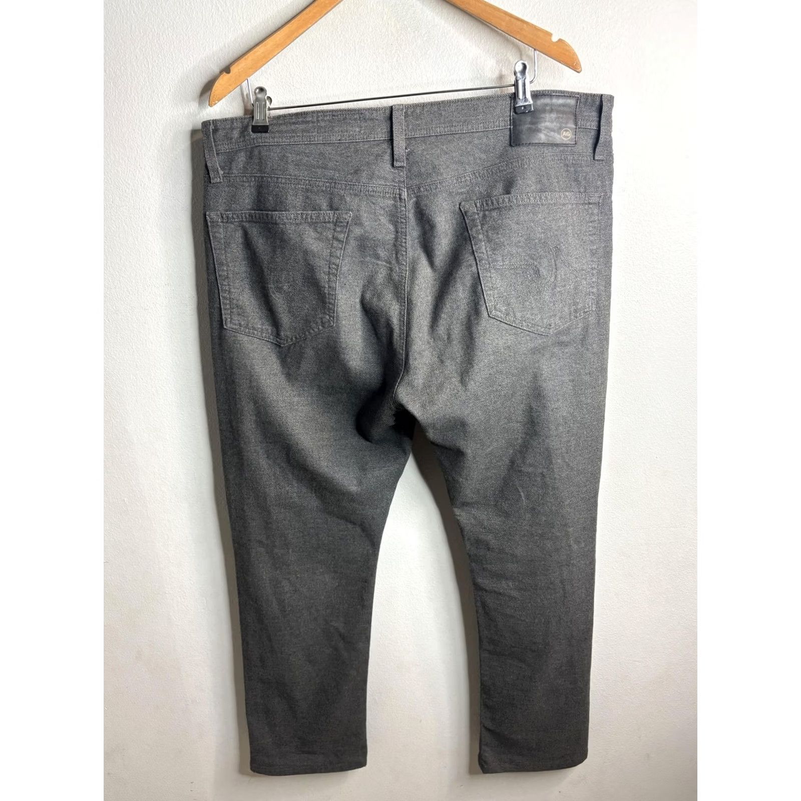 Denime AG Everett Jeans Mens 37x35 Gray Charcoal Slim Straight Mid Rise Denim 5 Pocket Size US 37 - 5 Thumbnail