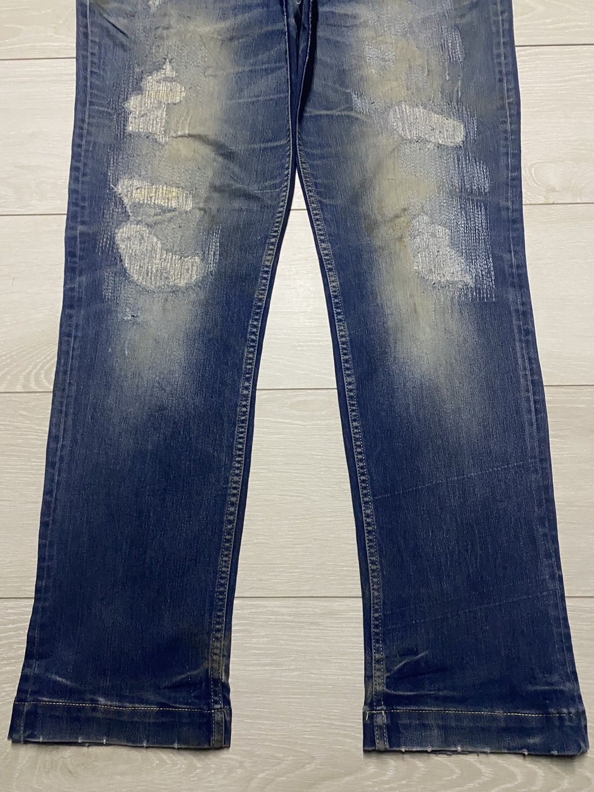 Japanese Brand Vintage Japanese Brand Repaired Style Distressed Slim Fit Size US 34 / EU 50 - 5 Thumbnail