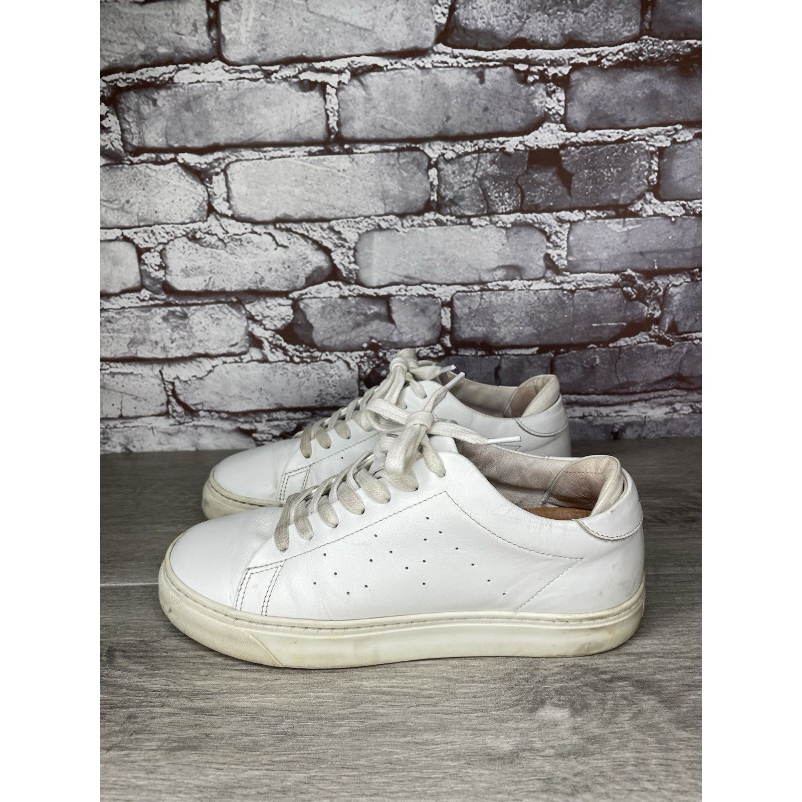 ALBA Alma Mater White Leather Lace Up Casual Sneakers Women’s Sz Size US 6.5 / IT 36.5 - 13 Thumbnail