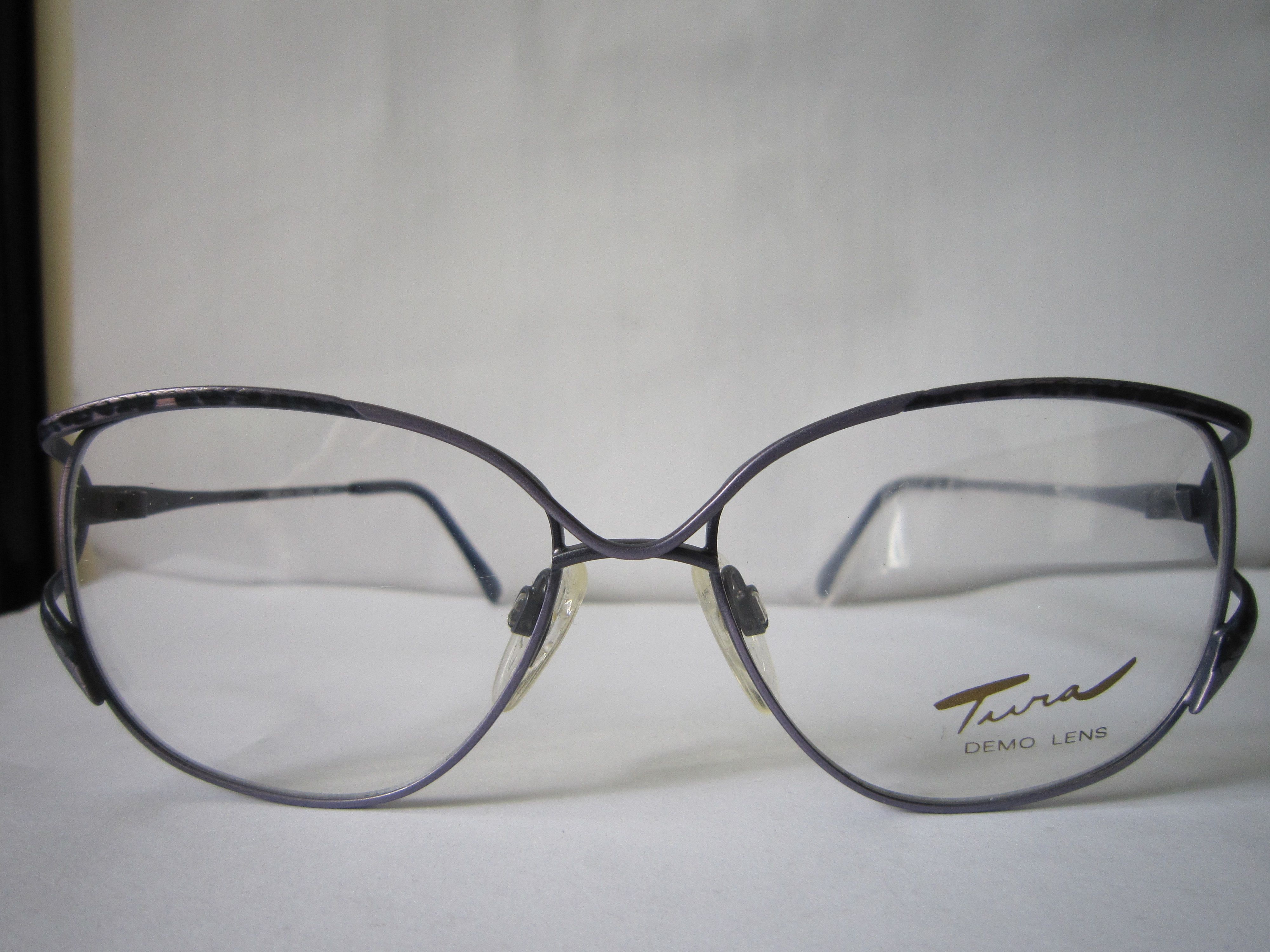 Vintage 80s TURA Mod 405 Purple Woman Eyeglasses Japan