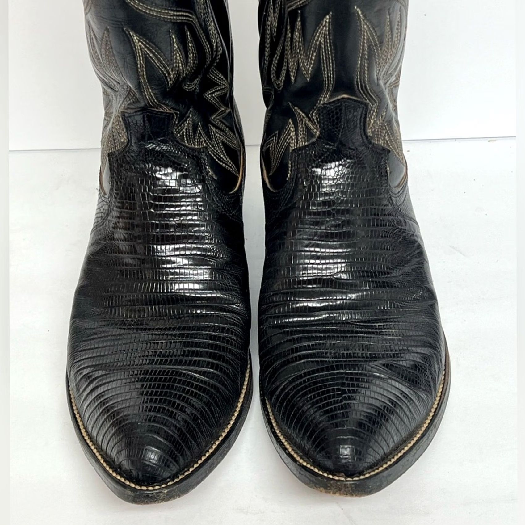 Dan Post Dan Post Black Lizard Skin Boots Western Cowboy USA SIZE 9.5 D Mens Boots Size US 10 / EU 43 - 5 Thumbnail