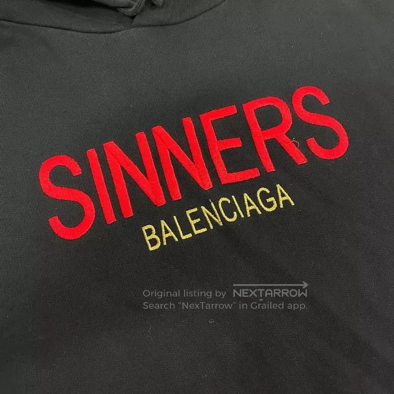 Balenciaga Balenciaga Hoodie with Sinners Embroidery. Size US S / EU 44-46 / 1 - 3 Thumbnail