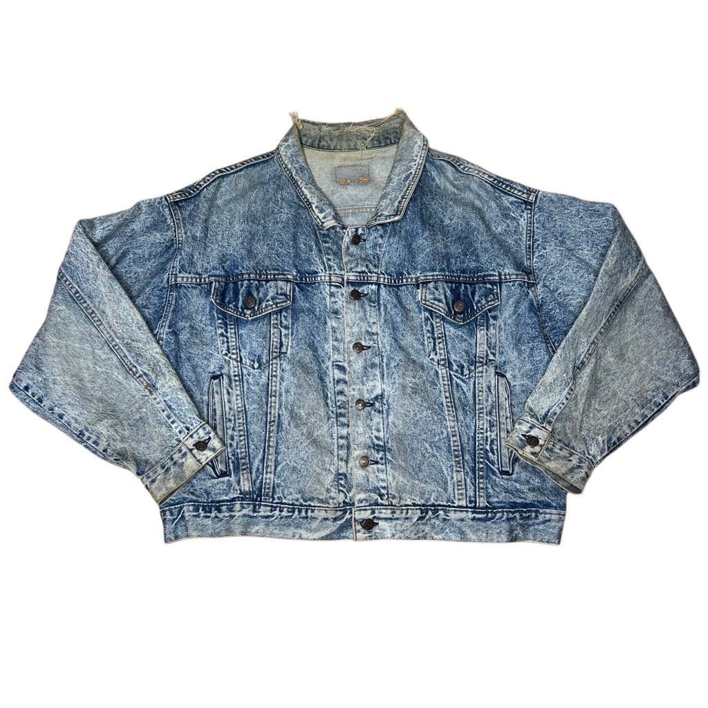 Levi's × Levi's Vintage Clothing × Vintage VTG 80s Levi’s Acid Wash Denim Trucker Jacket XL Thrashed Size XL / US 12-14 / IT 48-50 - 2 Thumbnail