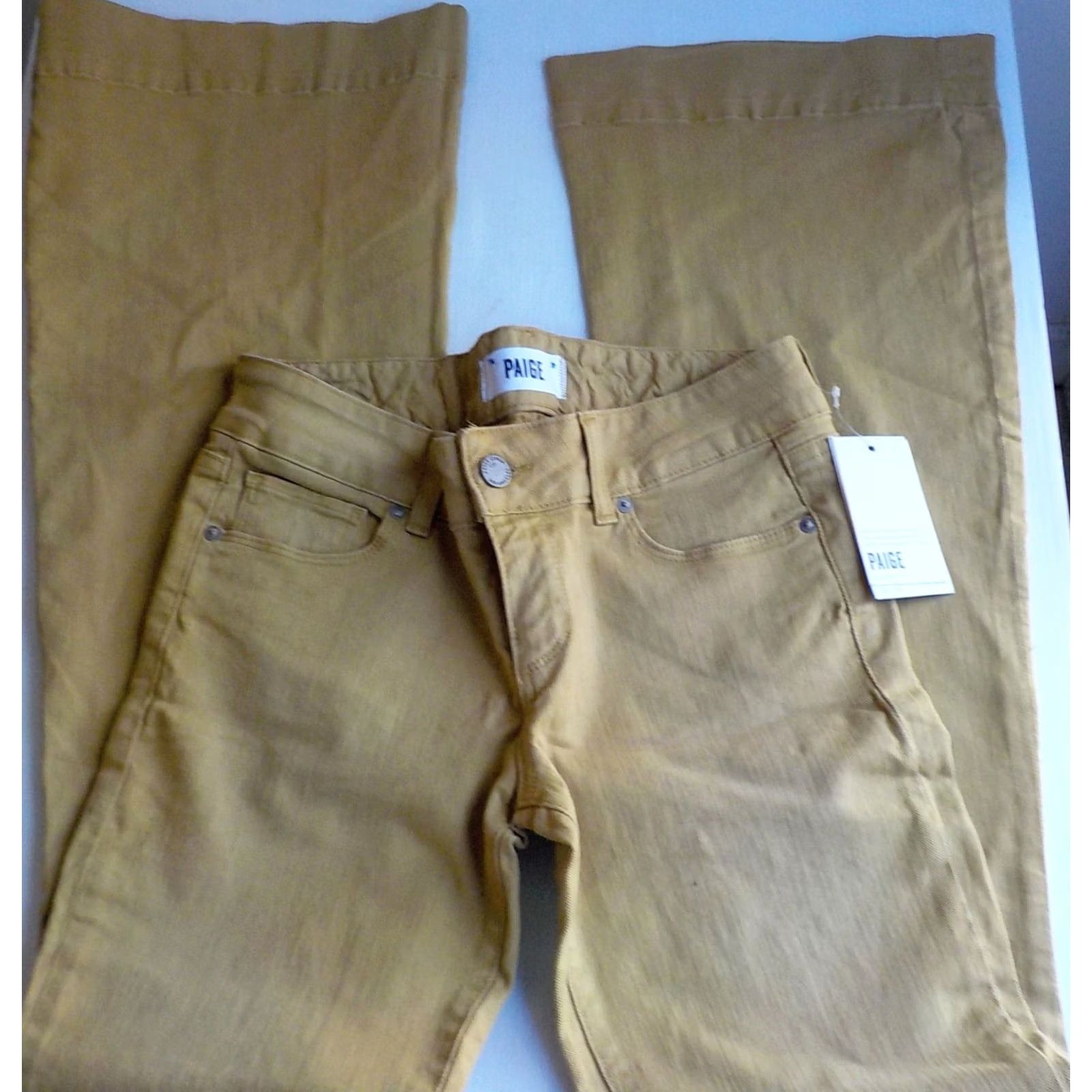 Paige PAIGE Jem Flare Jeans Gold 5 Pocket SZ 26X35 Womens Flared Jeans Size 26" / US 2 / IT 38 - 2 Thumbnail