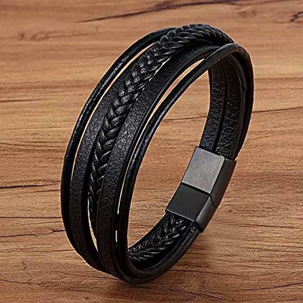 Black five layer symmetrical bracelet