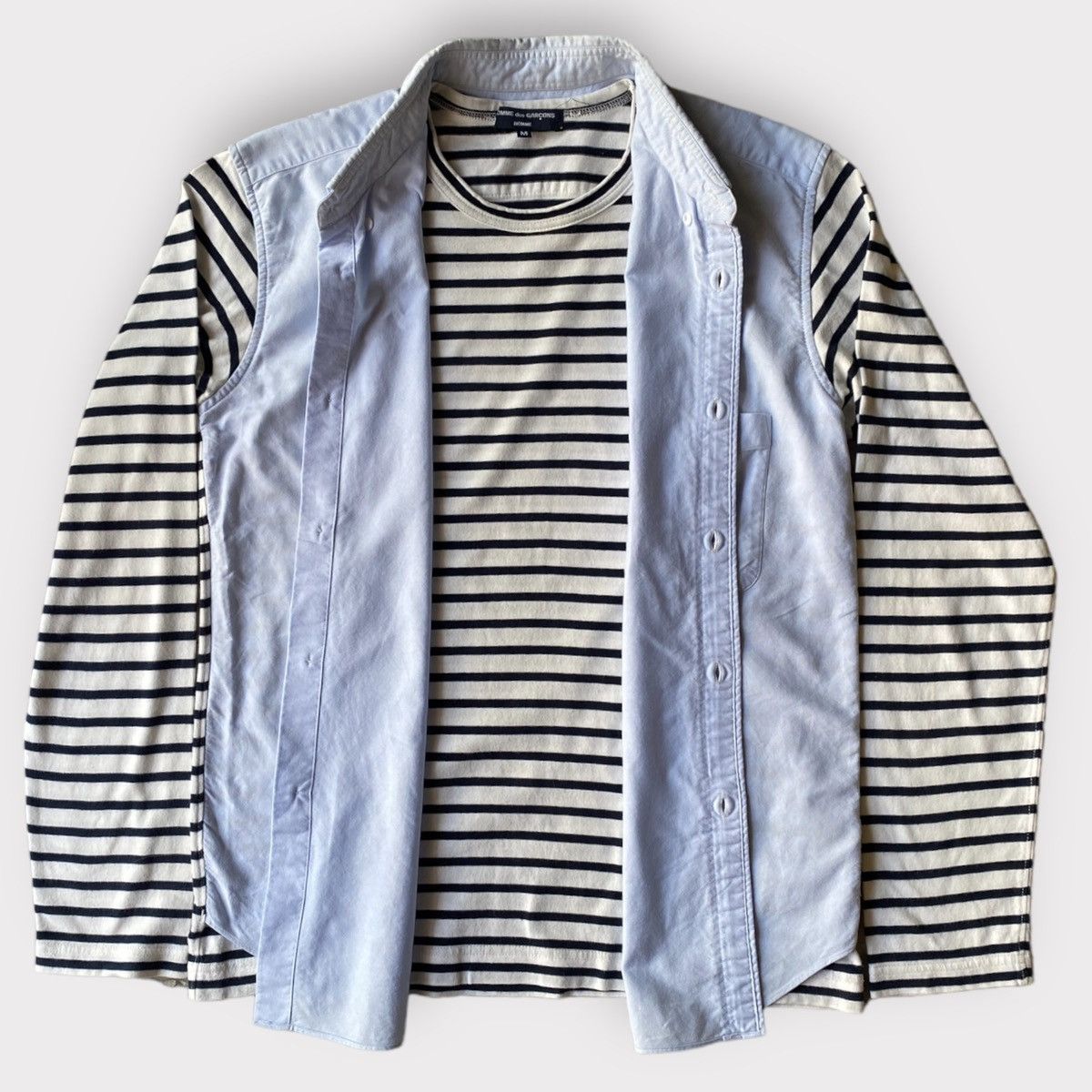 image of Comme Des Garcons x Comme Des Garcons Homme Cdg Homme Double Layer Shirt, Men's (Size Medium)