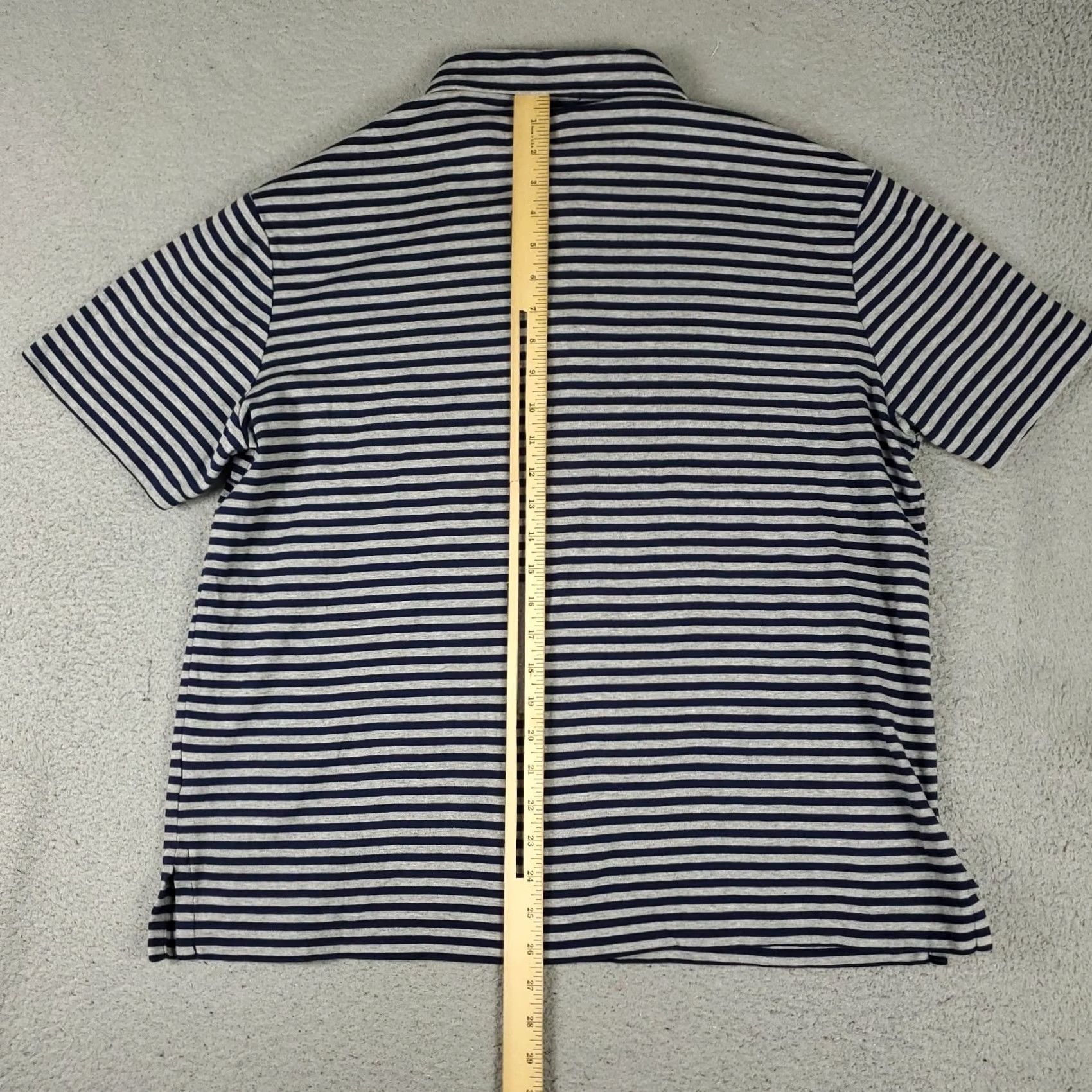 Ralph Lauren Ralph Lauren Polo Shirt Mens XL Gray Striped Polo Short Sleeve Button Collar Pony Logo Size US XL / EU 56 / 4 - 3 Thumbnail